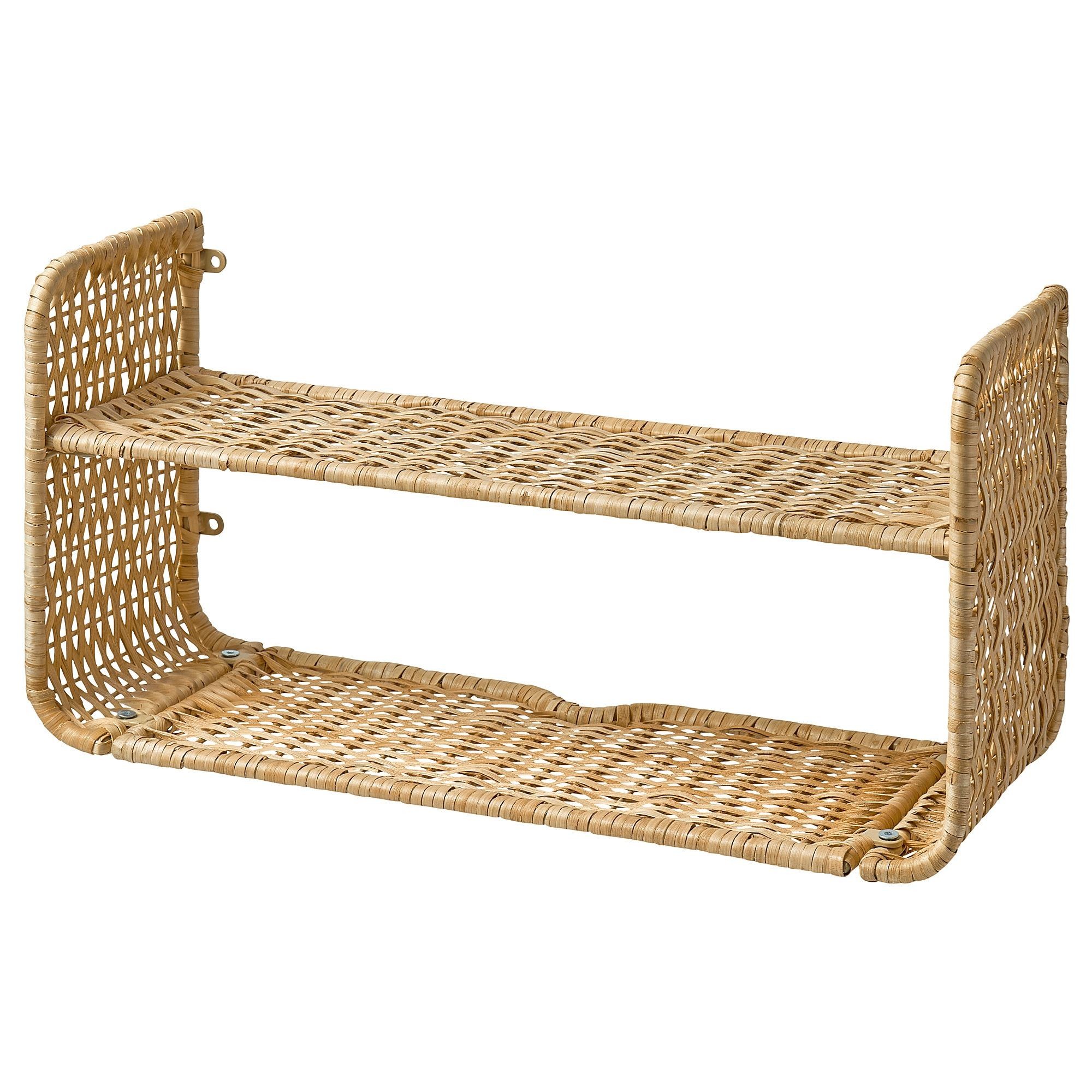 Duvar rafı, rattan, 60x20 cm