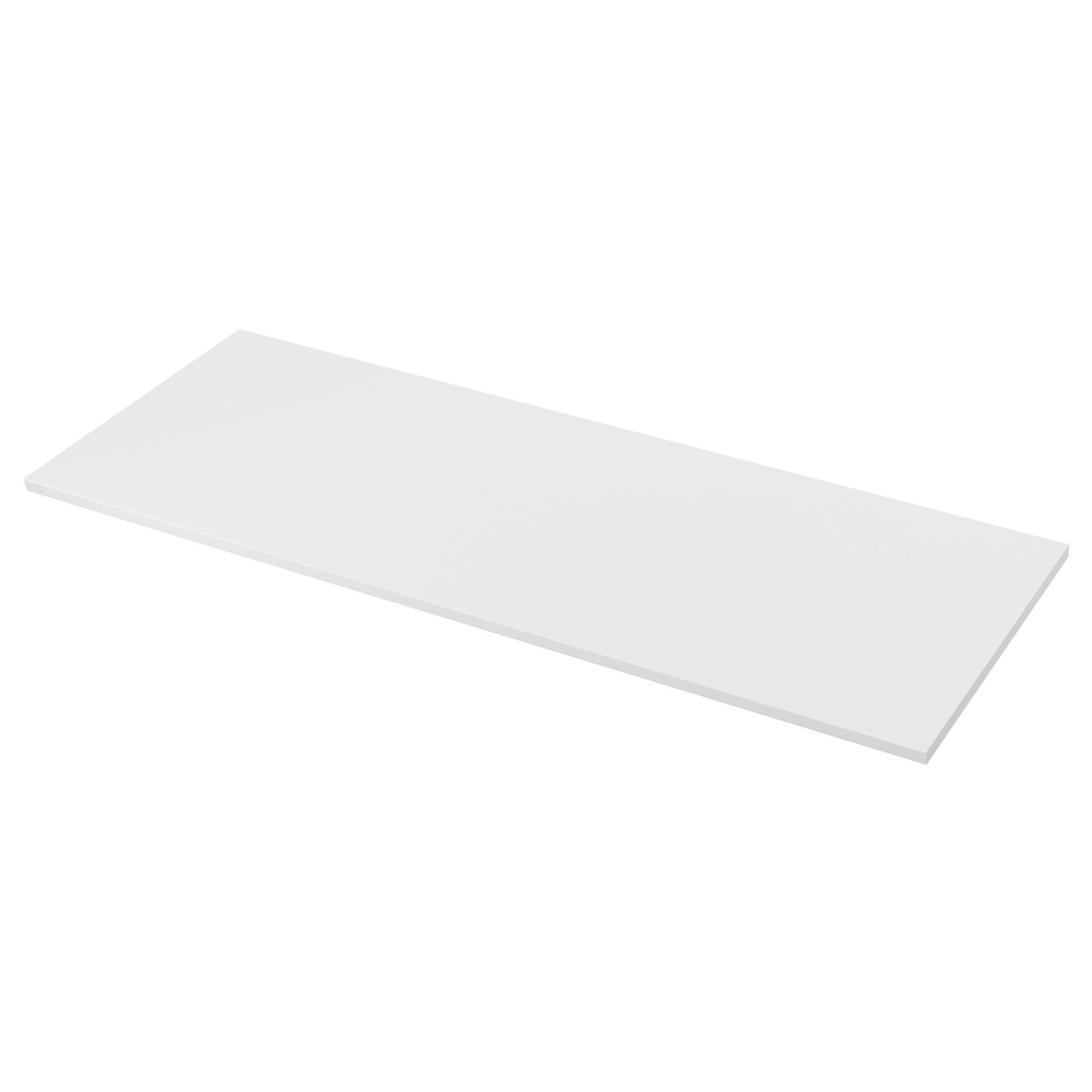 Tezgah, beyaz kenarlı açık gri-beyaz-laminat, 246x63,5x2,8 cm, çift taraflı