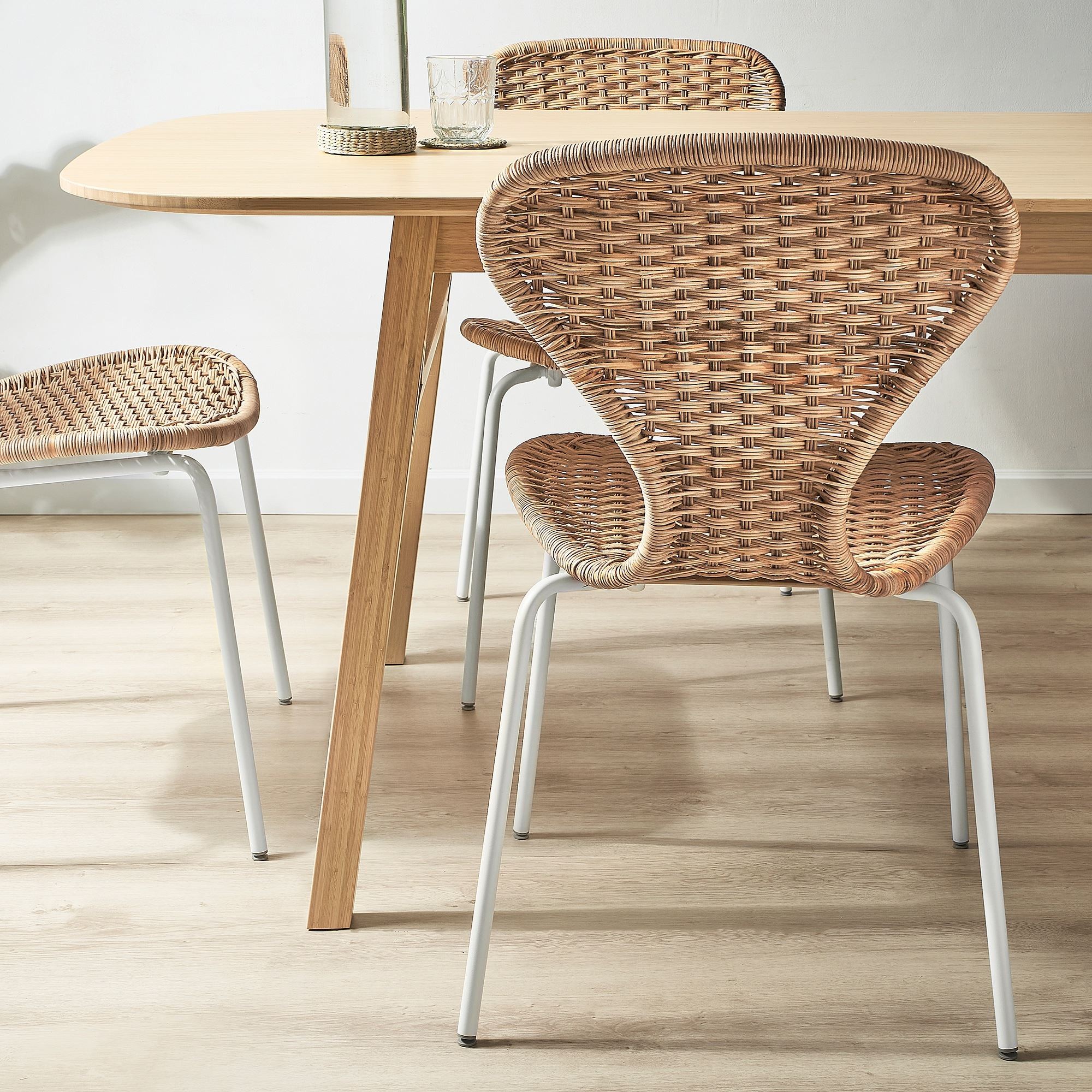Sandalye, rattan-beyaz