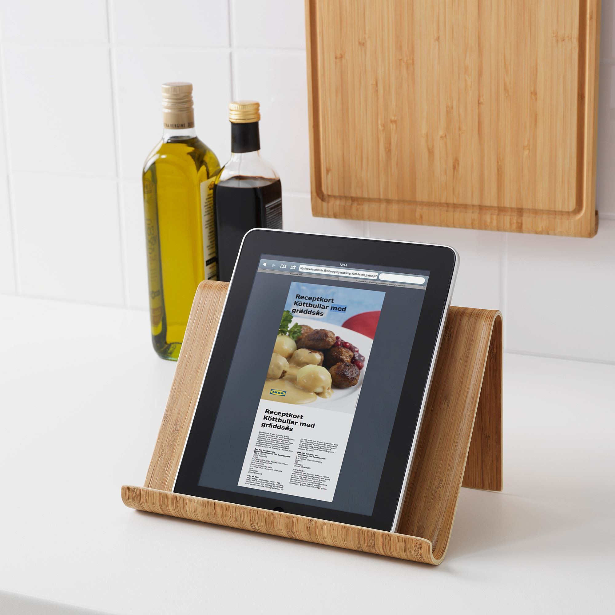 Telefon/tablet standı, bambu, 26x17 cm