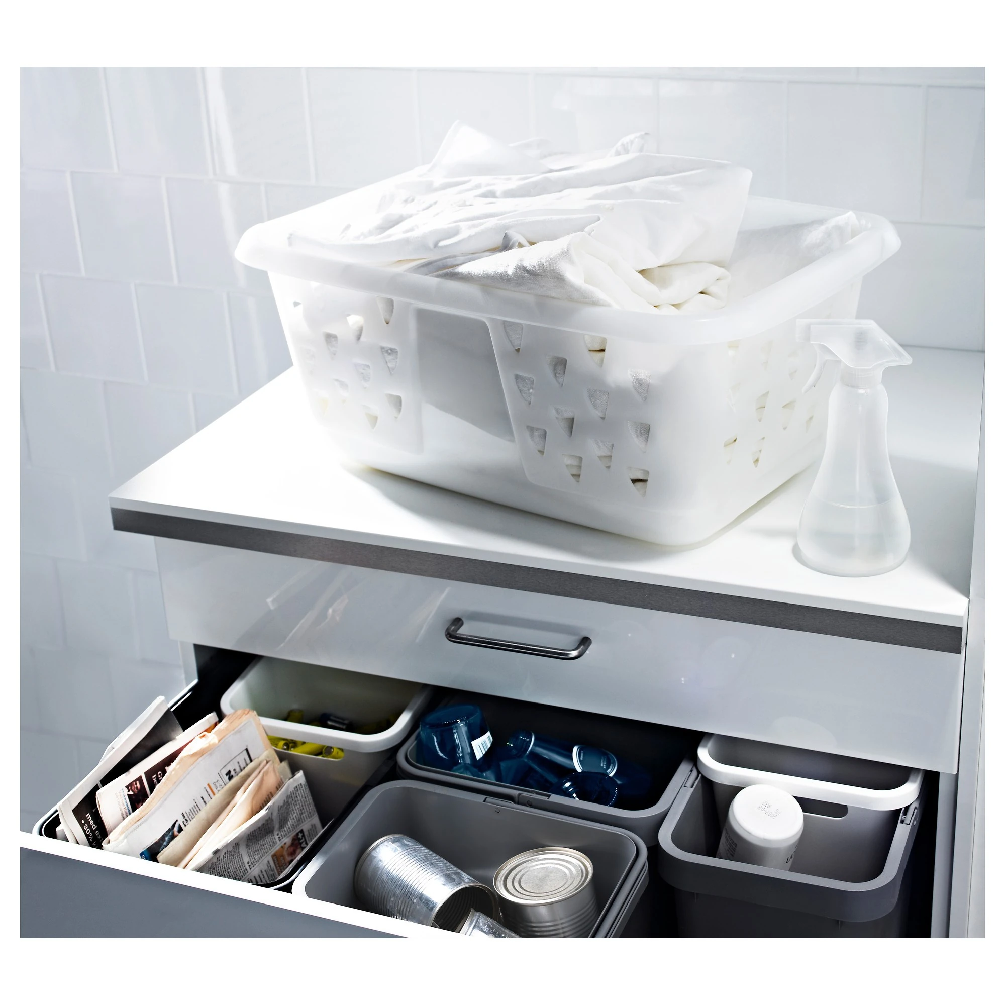 Çamaşır sepeti, beyaz, 36 lt