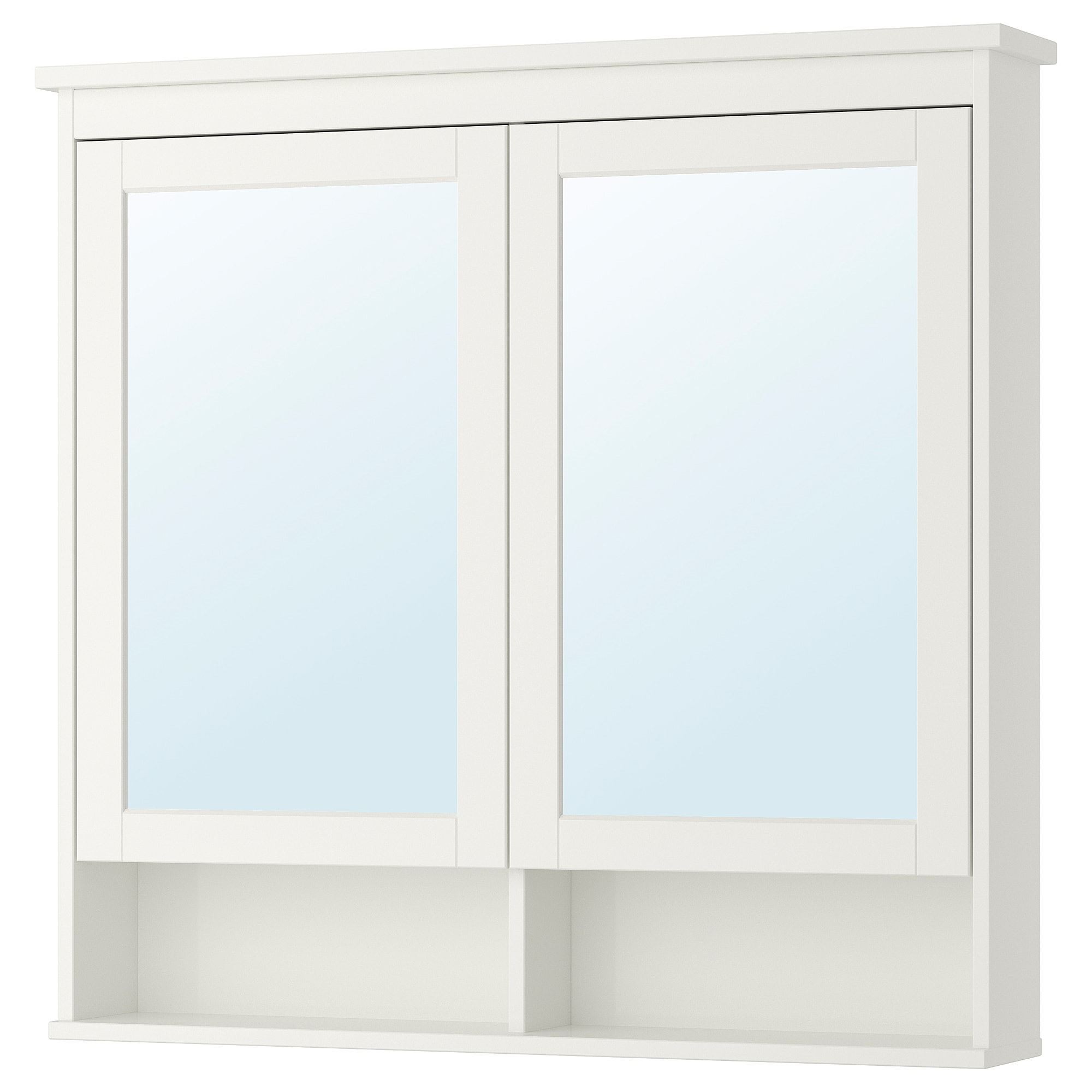 Banyo duvar dolabı, beyaz, 103x16x98 cm, 2 ayna kapaklı