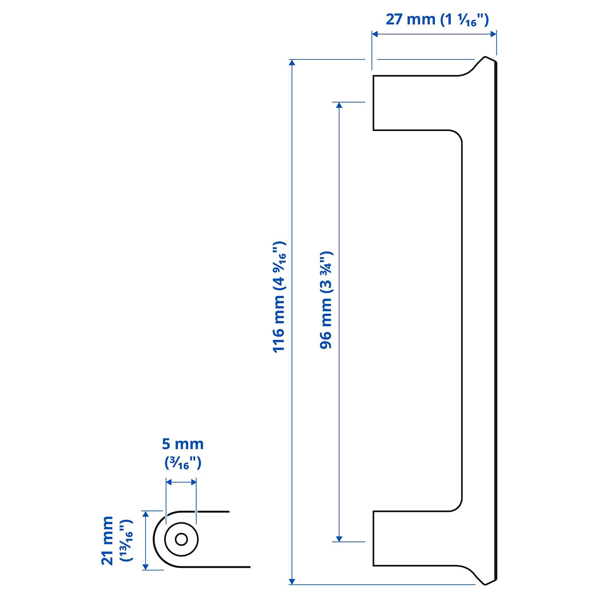 Kulp, beyaz, 116 mm, 2 adet