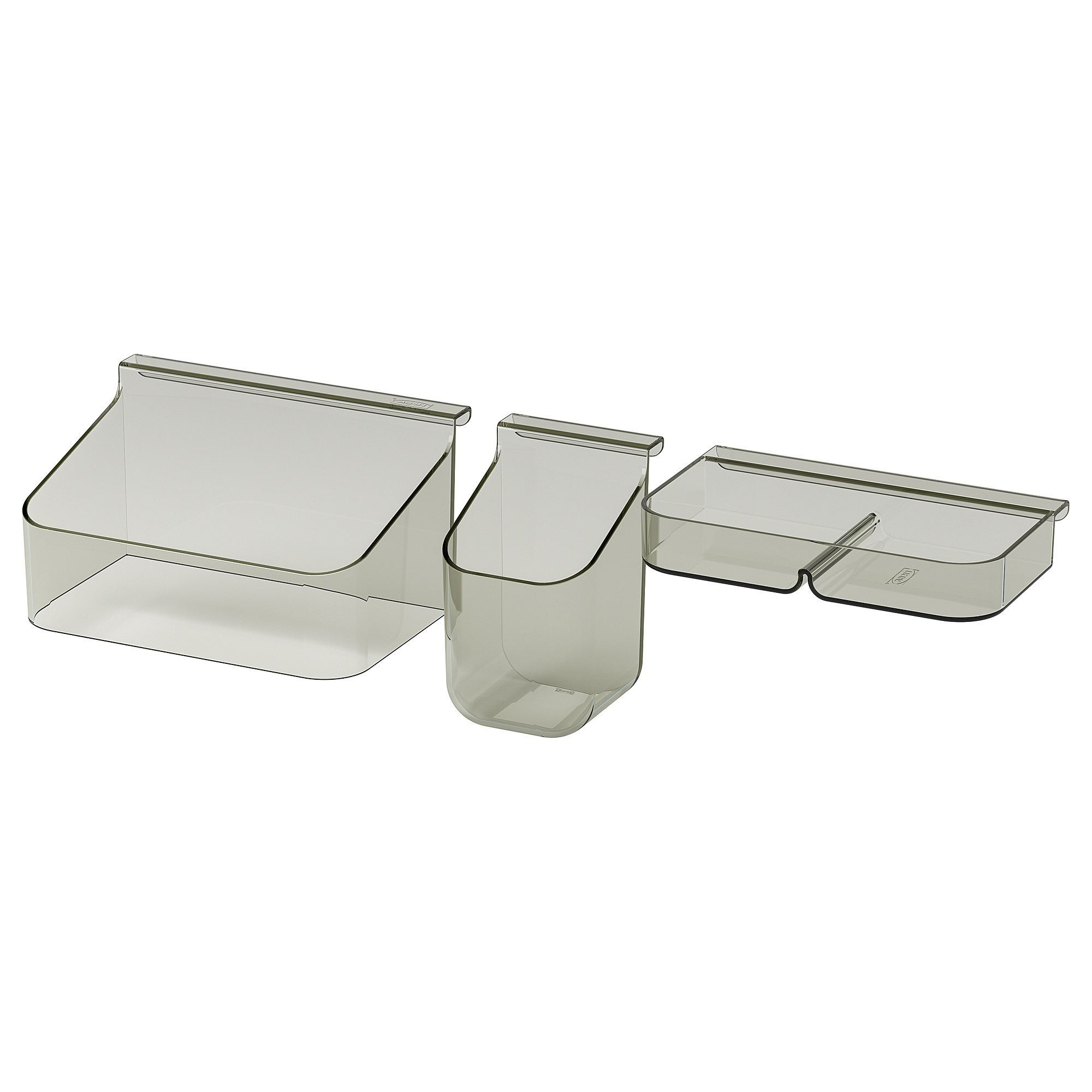 Çekmece düzenleyici, gri, 3'lü set