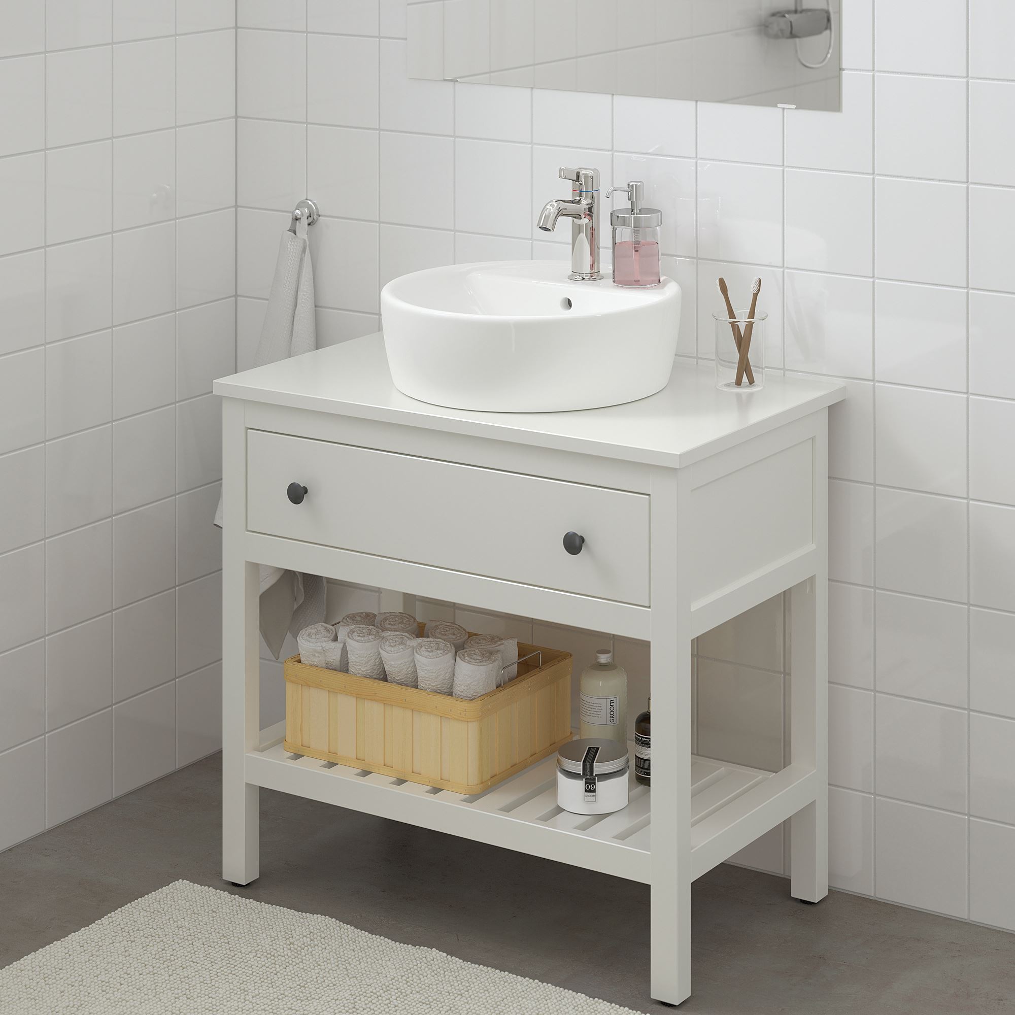 Lavabo dolabı, beyaz, 82x48x76 cm