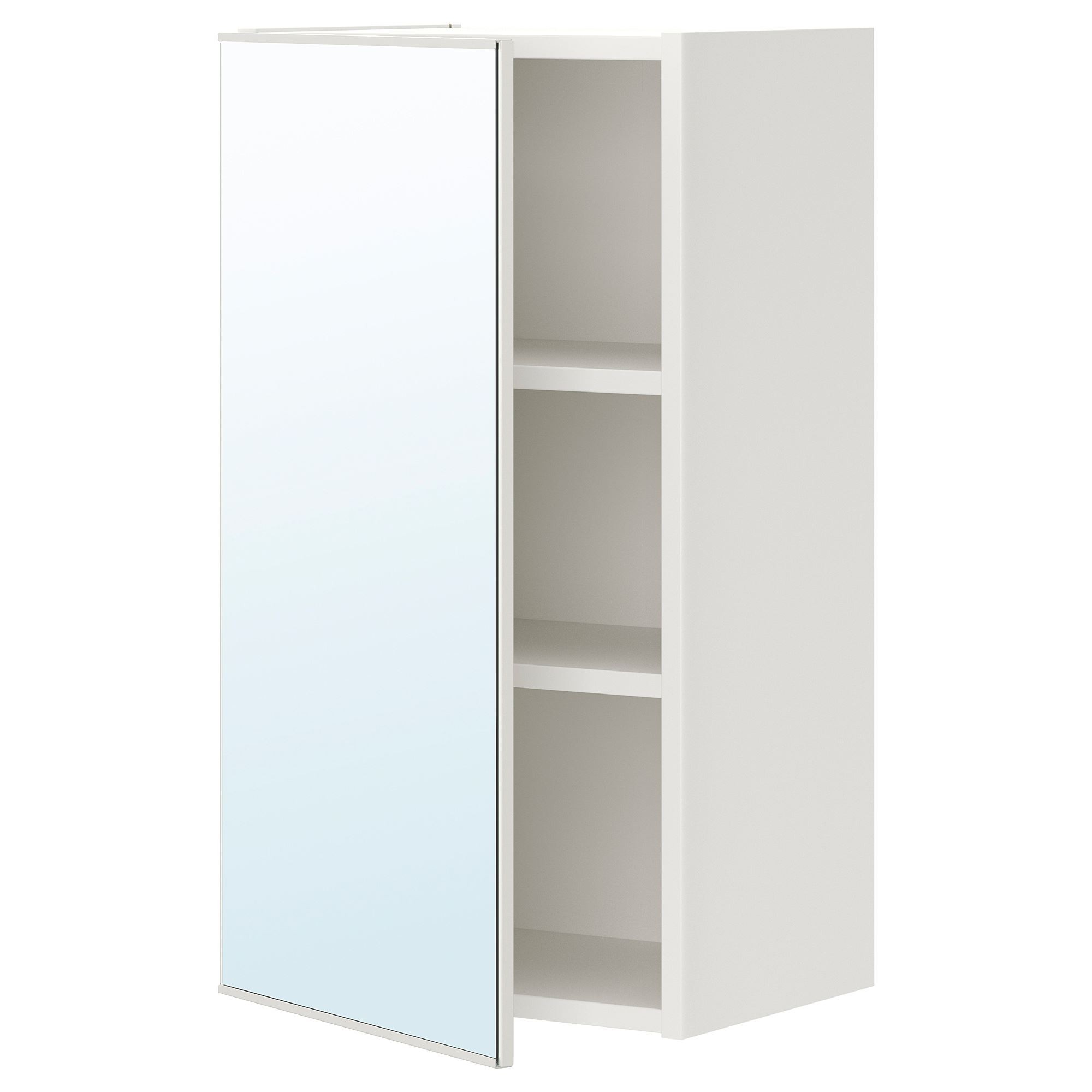Banyo duvar dolabı, beyaz, 40x30x75 cm, 1 ayna kapaklı