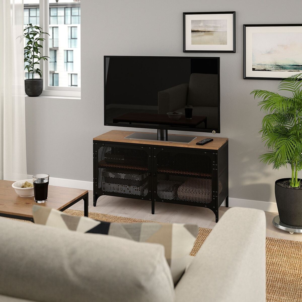 Tv sehpası, siyah, 100x36x54 cm