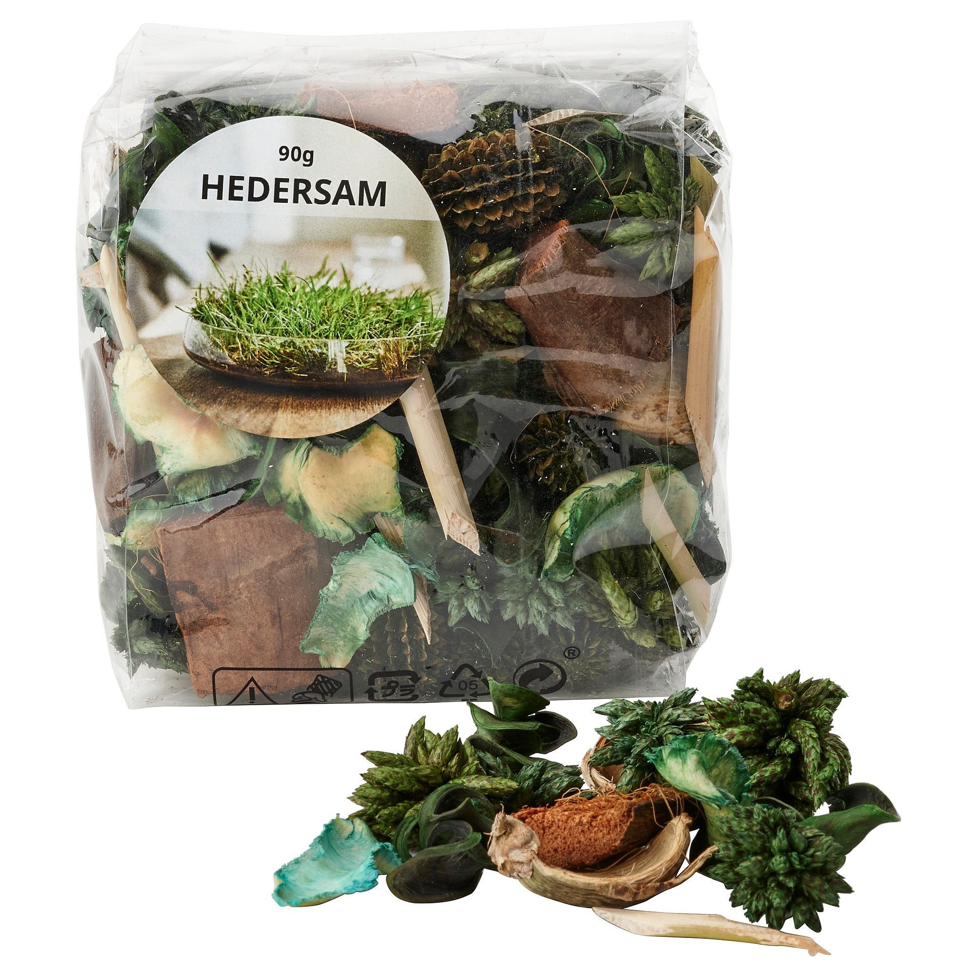 Kurutulmuş çiçek, açık yeşil, 90 g, çimen
