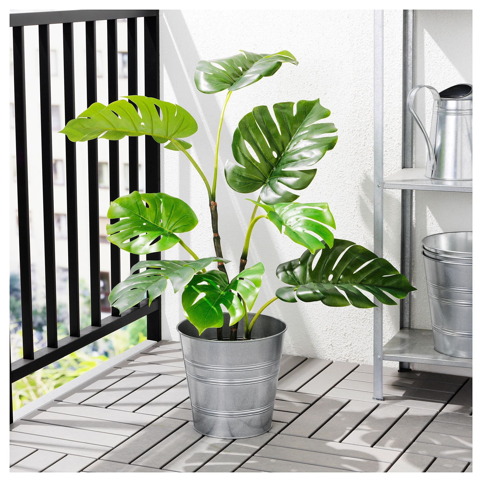 Yapay bitki, yeşil, 19 cm, monstera