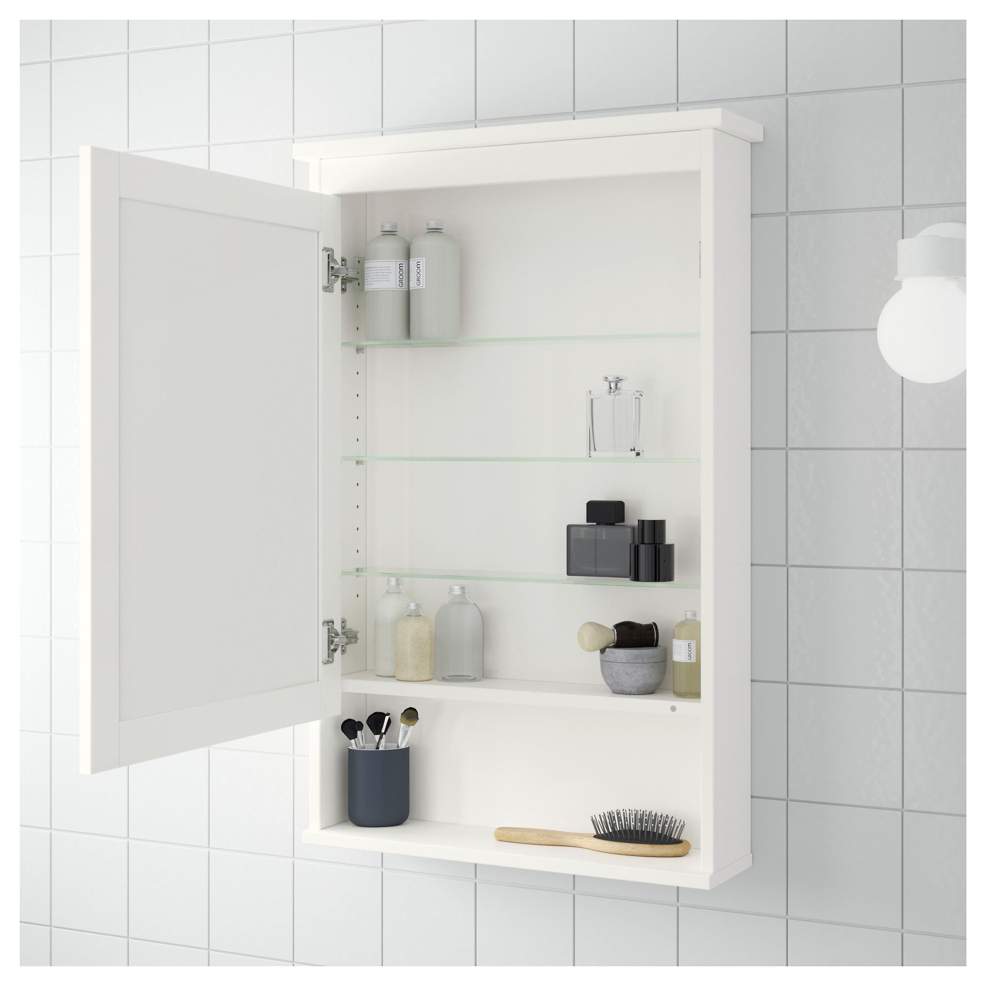 Banyo duvar dolabı, beyaz, 63x16x98 cm, 1 ayna kapaklı