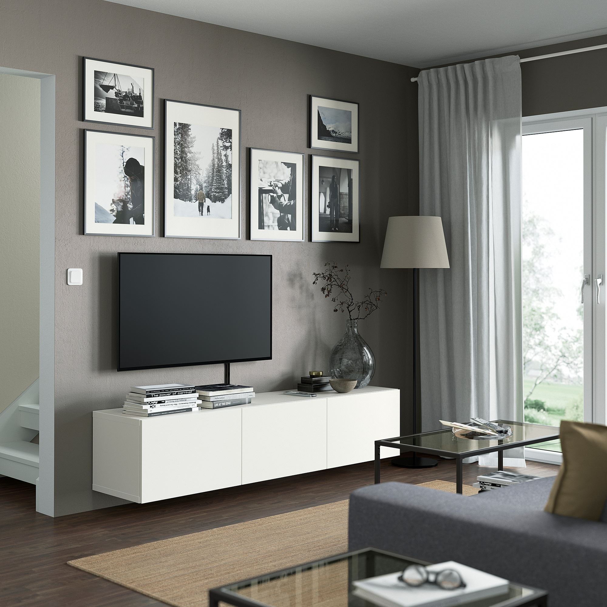 Tv sehpası, beyaz, 180x42x38 cm, LAPPVIKEN