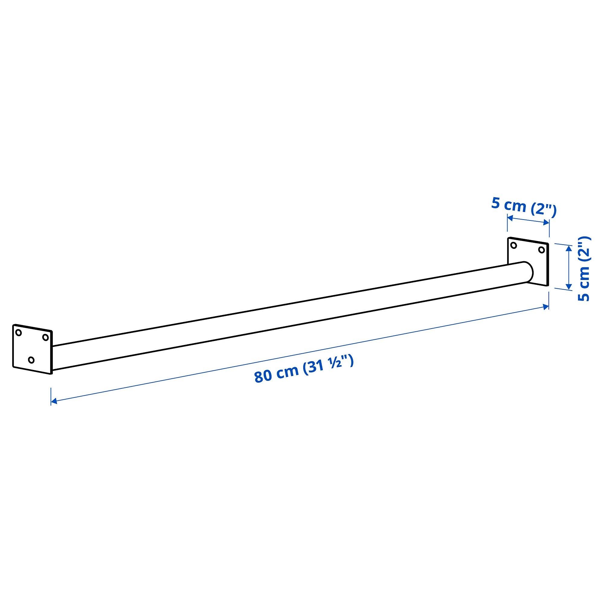 Tekerlekli panel için askı rayı, beyaz, 80 cm