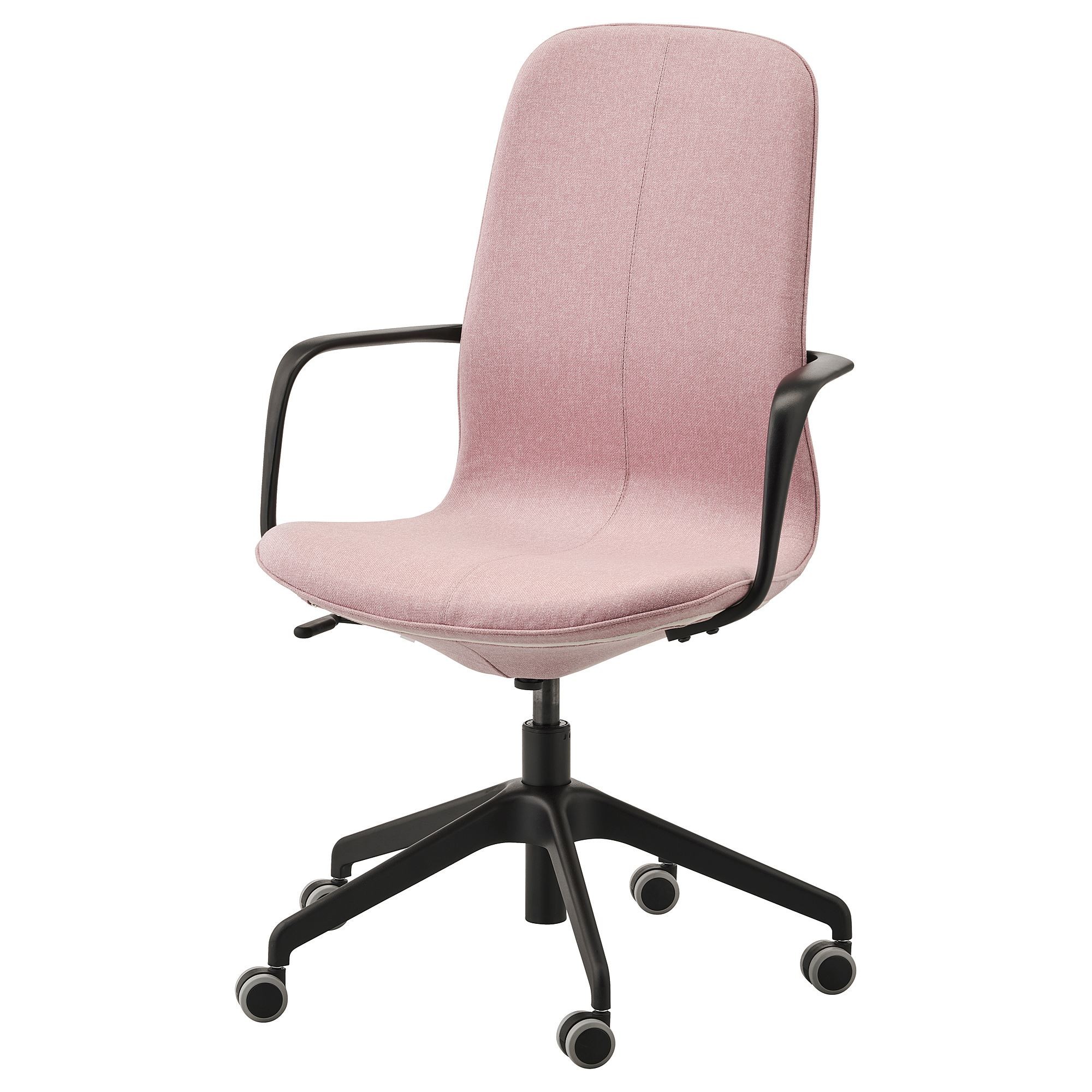 Çalışma sandalyesi, gunnared açık kahverengi-pembe-siyah, kolçaklı