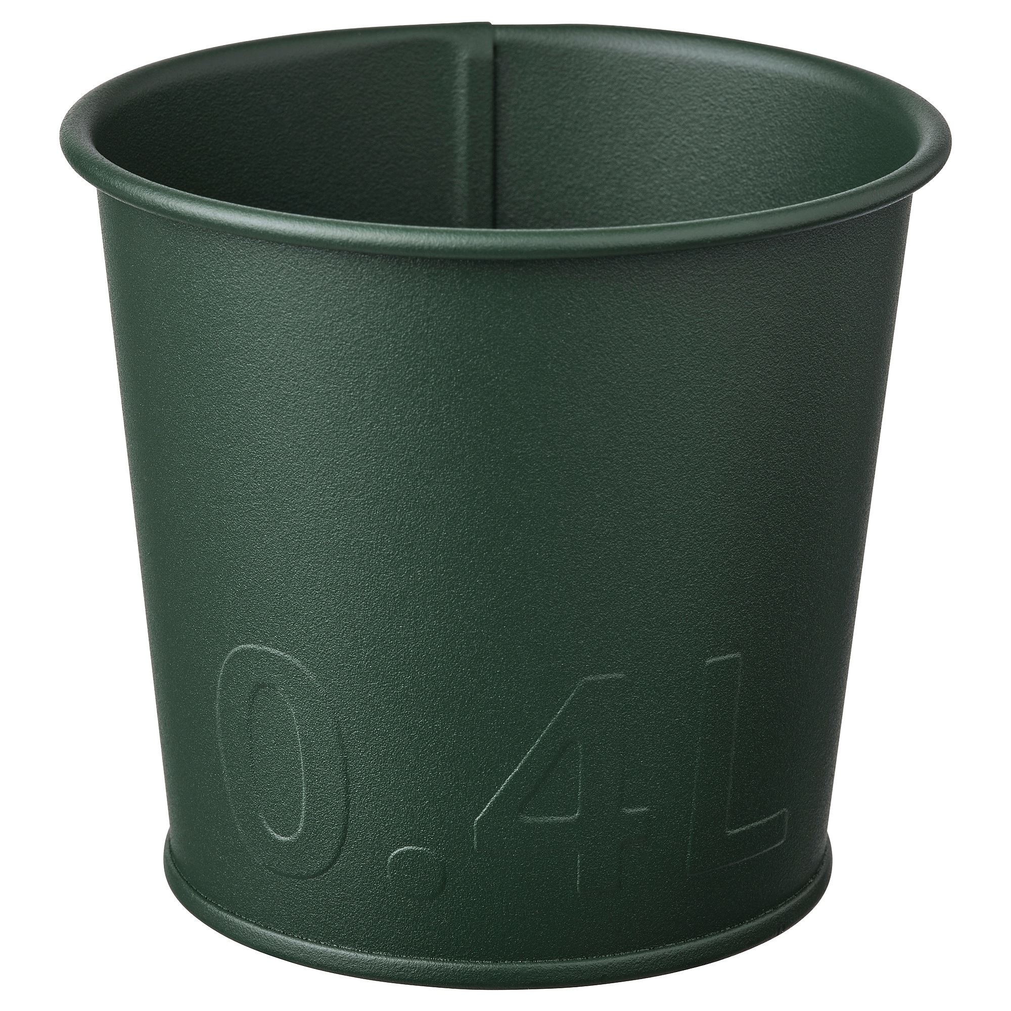 Çelik saksı, koyu yeşil, 9 cm