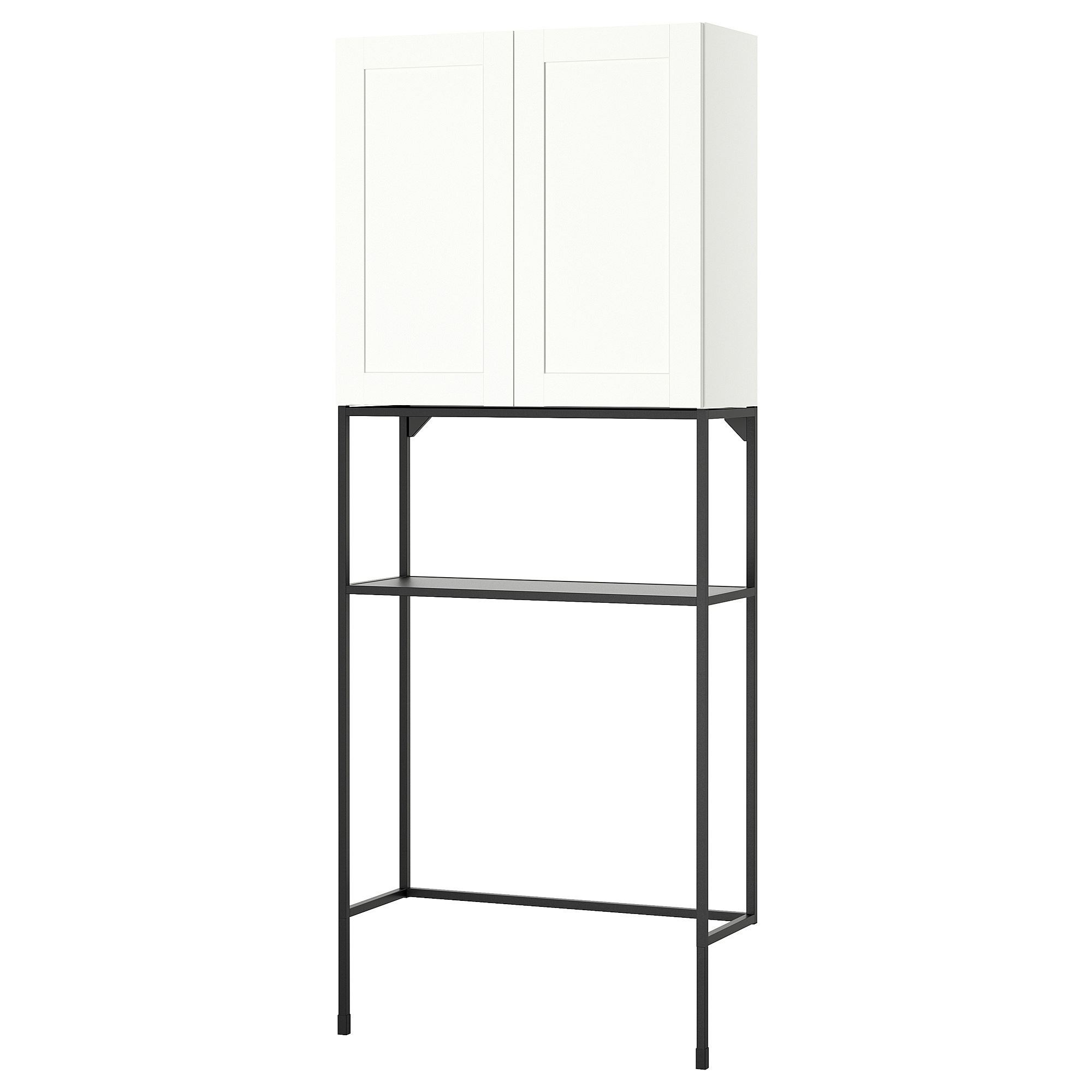 Çamaşır odası ve banyo için raf kombinasyonu, beyaz-antrasit, 80x32x204 cm
