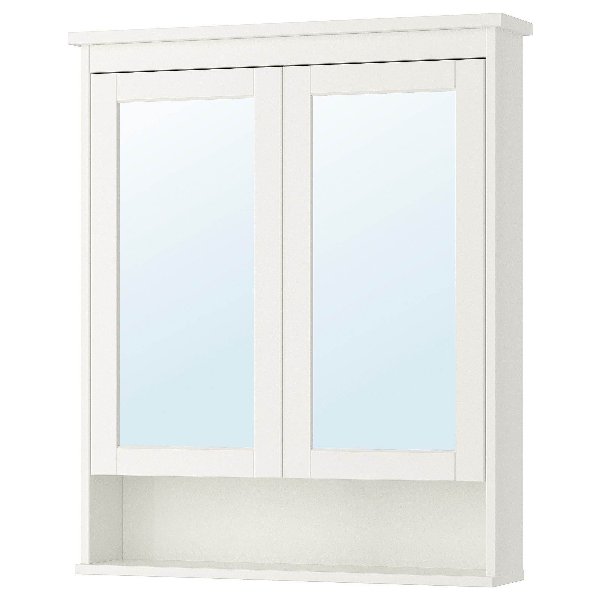 Banyo duvar dolabı, beyaz, 83x16x98 cm, 2 ayna kapaklı