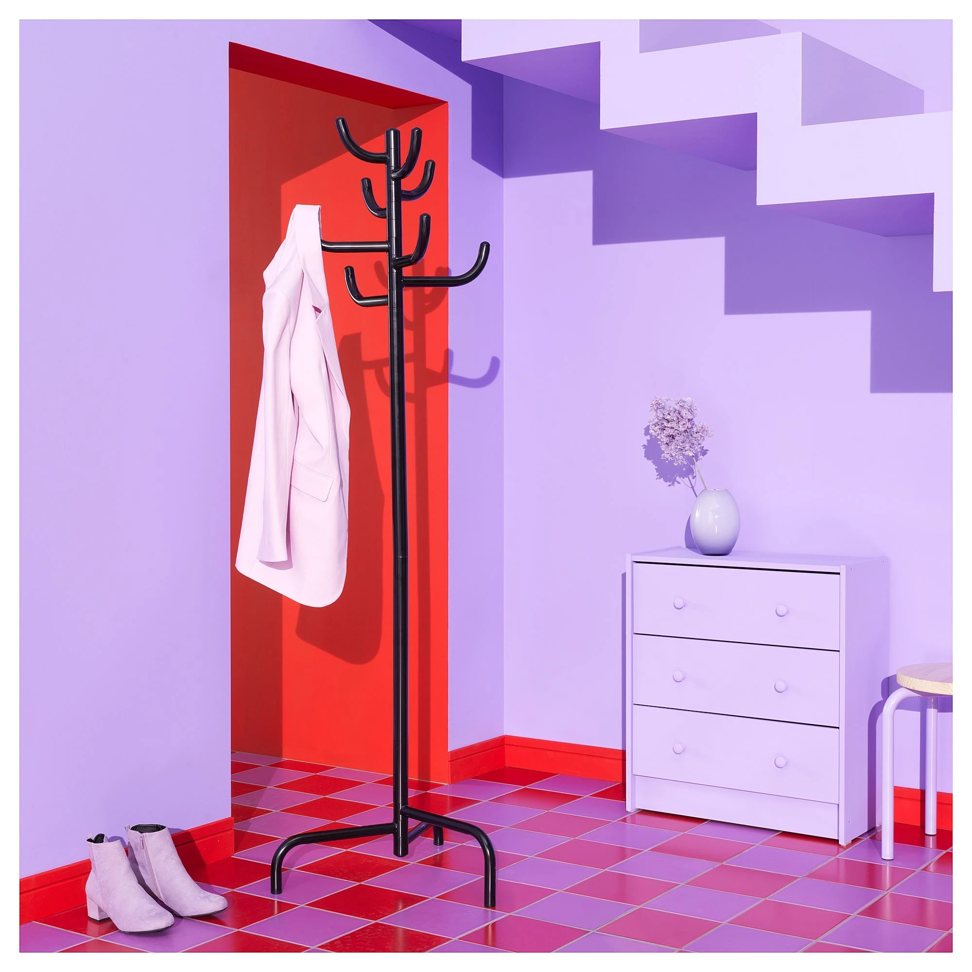 Ayaklı askılık, siyah, 175 cm