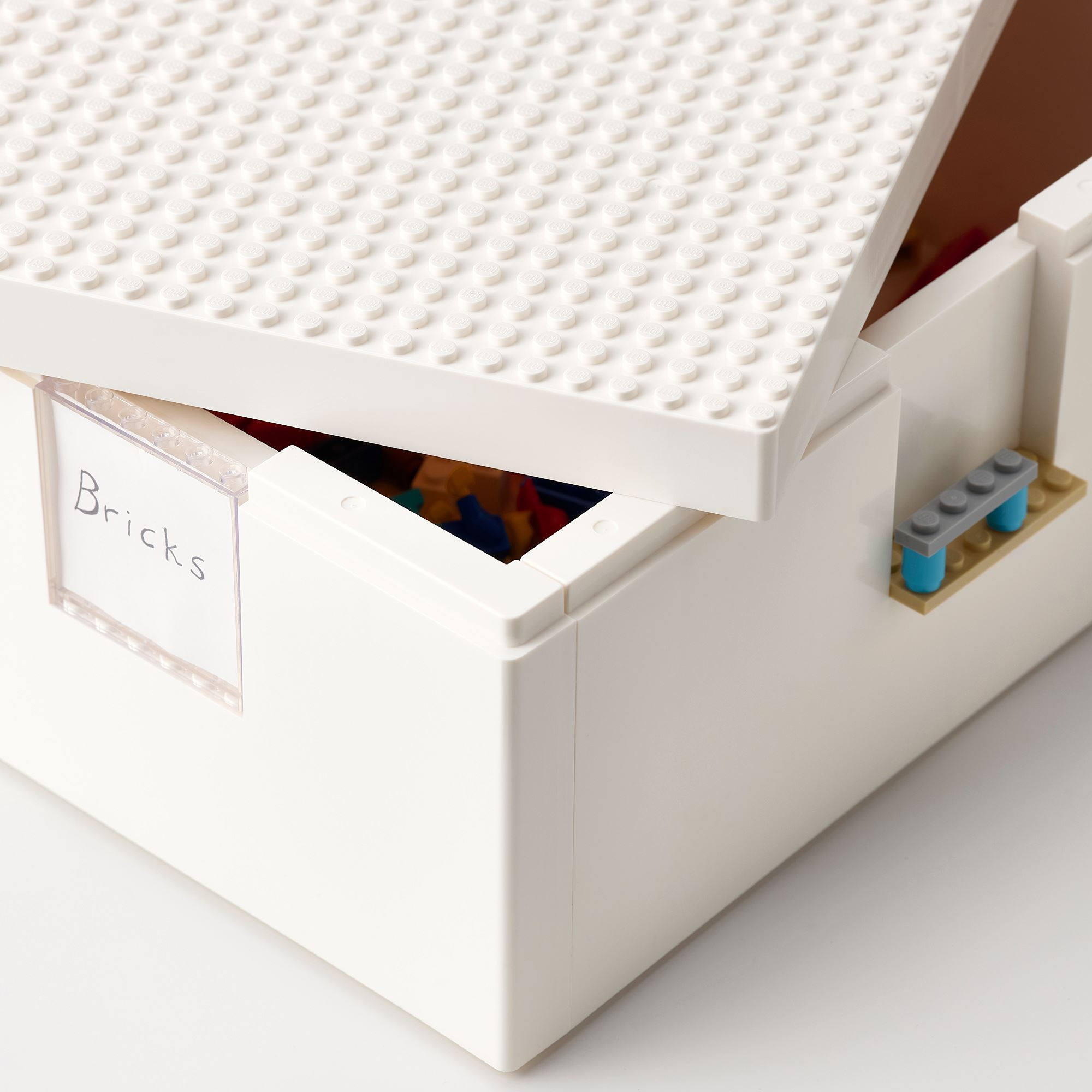 Kapaklı LEGO® kutusu, beyaz, 26x18x12 cm