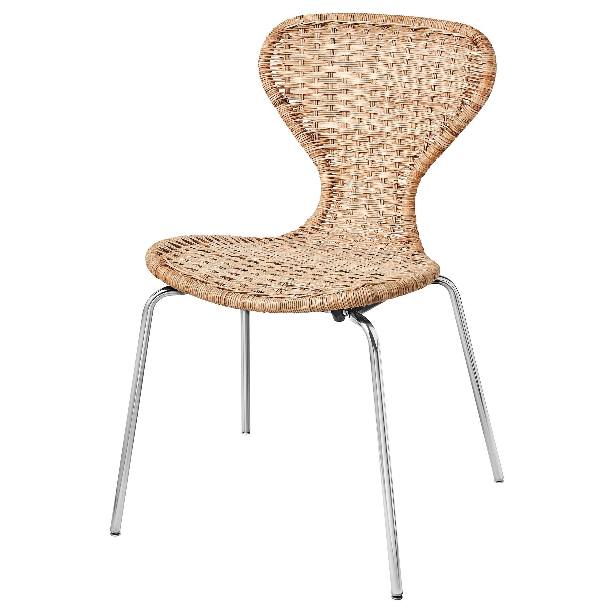 Sandalye, rattan-krom kaplama