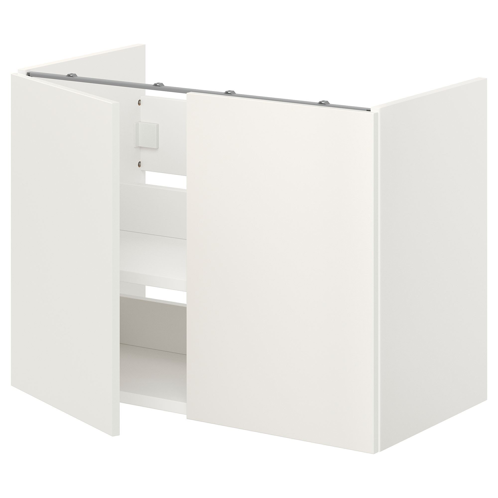 Lavabo dolabı, beyaz, 80x42x60 cm, 2 kapaklı