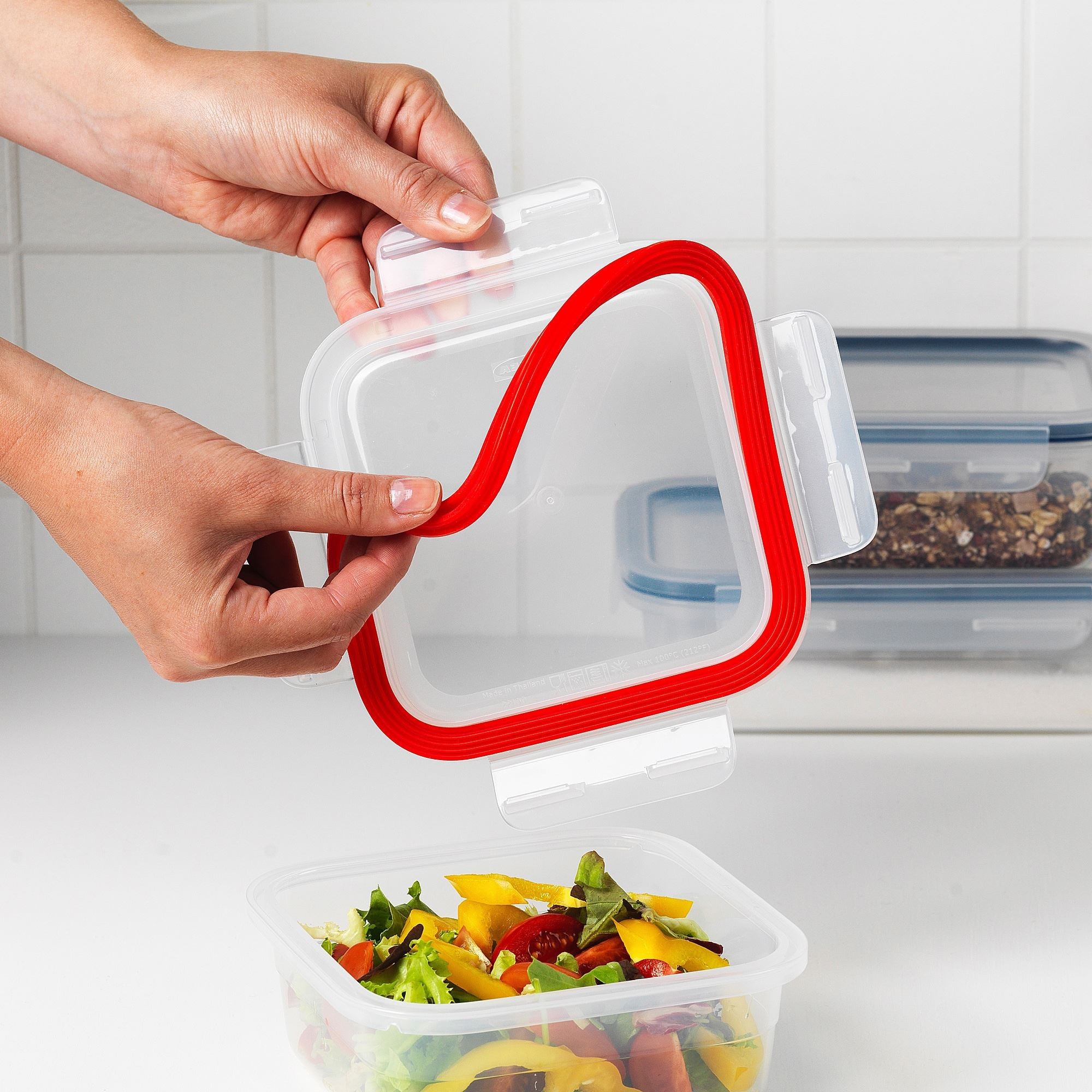 Saklama kabı contası, plastik, kare, 4 adet