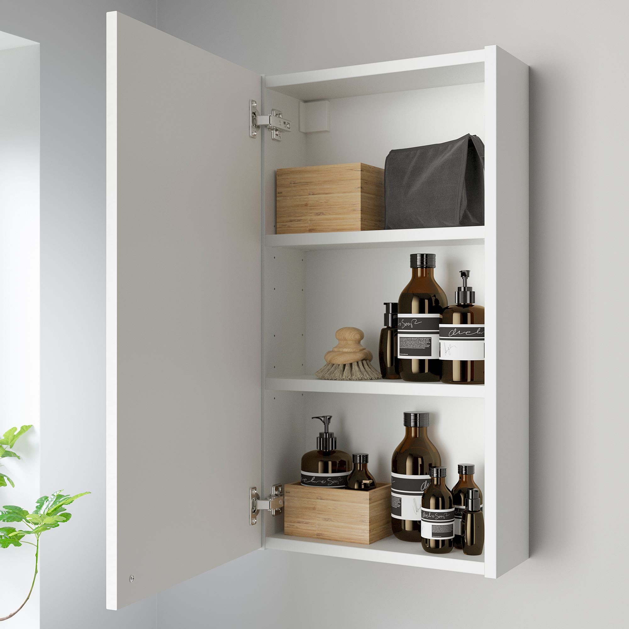 Banyo duvar dolabı, beyaz, 40x15x75 cm, 1 kapaklı