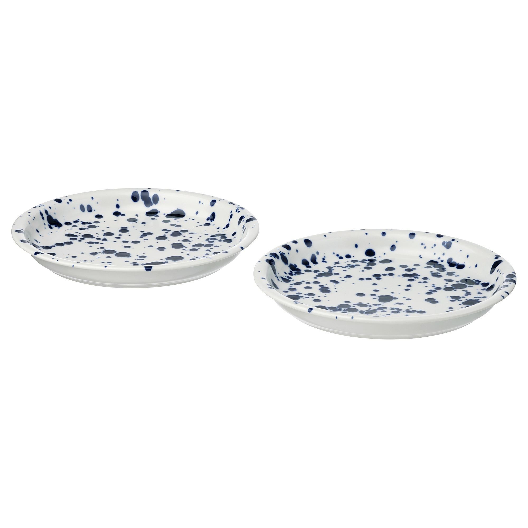 Tatlı tabağı seti, desenli-mavi, 20 cm, 2 adet