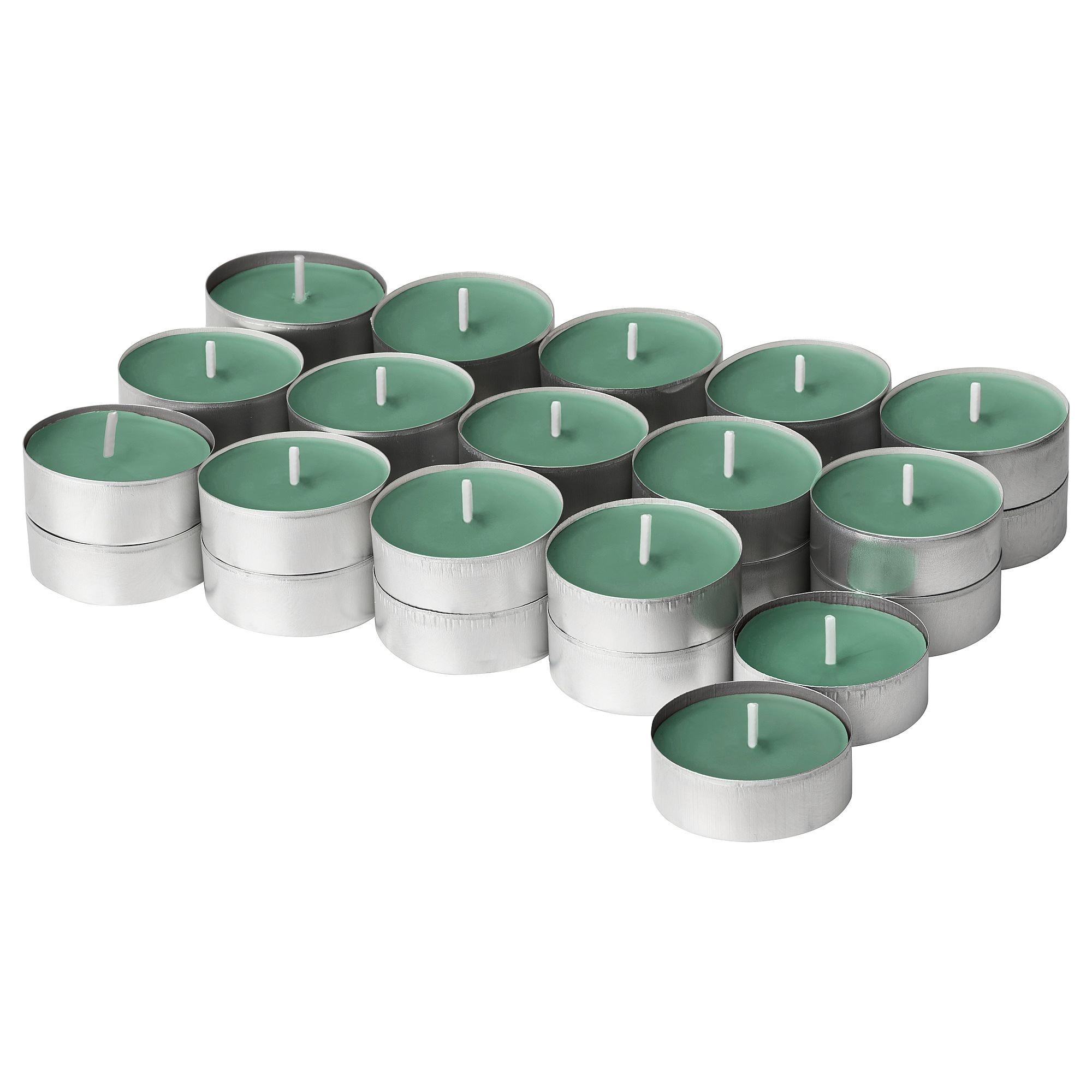 Kokulu tealight mum, açık yeşil, 3.5 saat, çimen