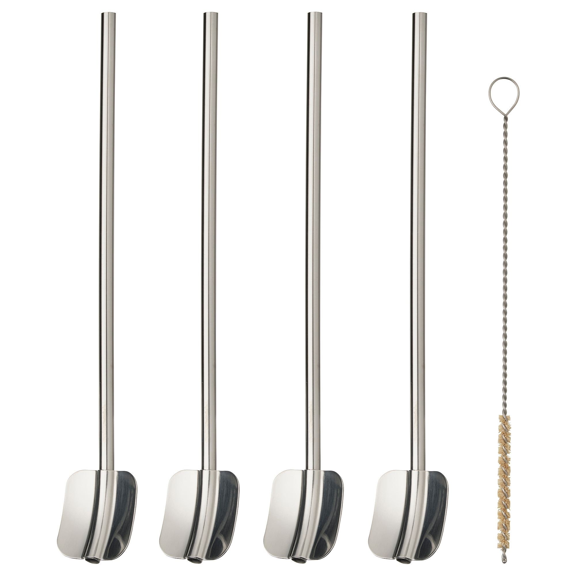 Kaşık-pipet, paslanmaz çelik, 5 parça