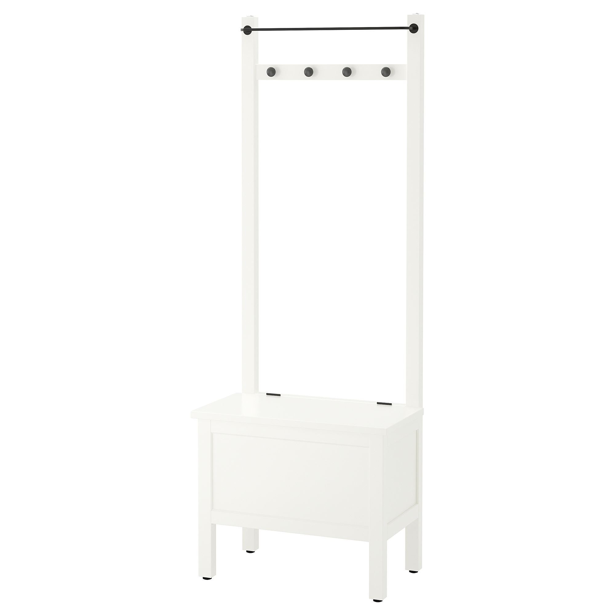 Havluluk ve bank, beyaz, 64x37x173 cm