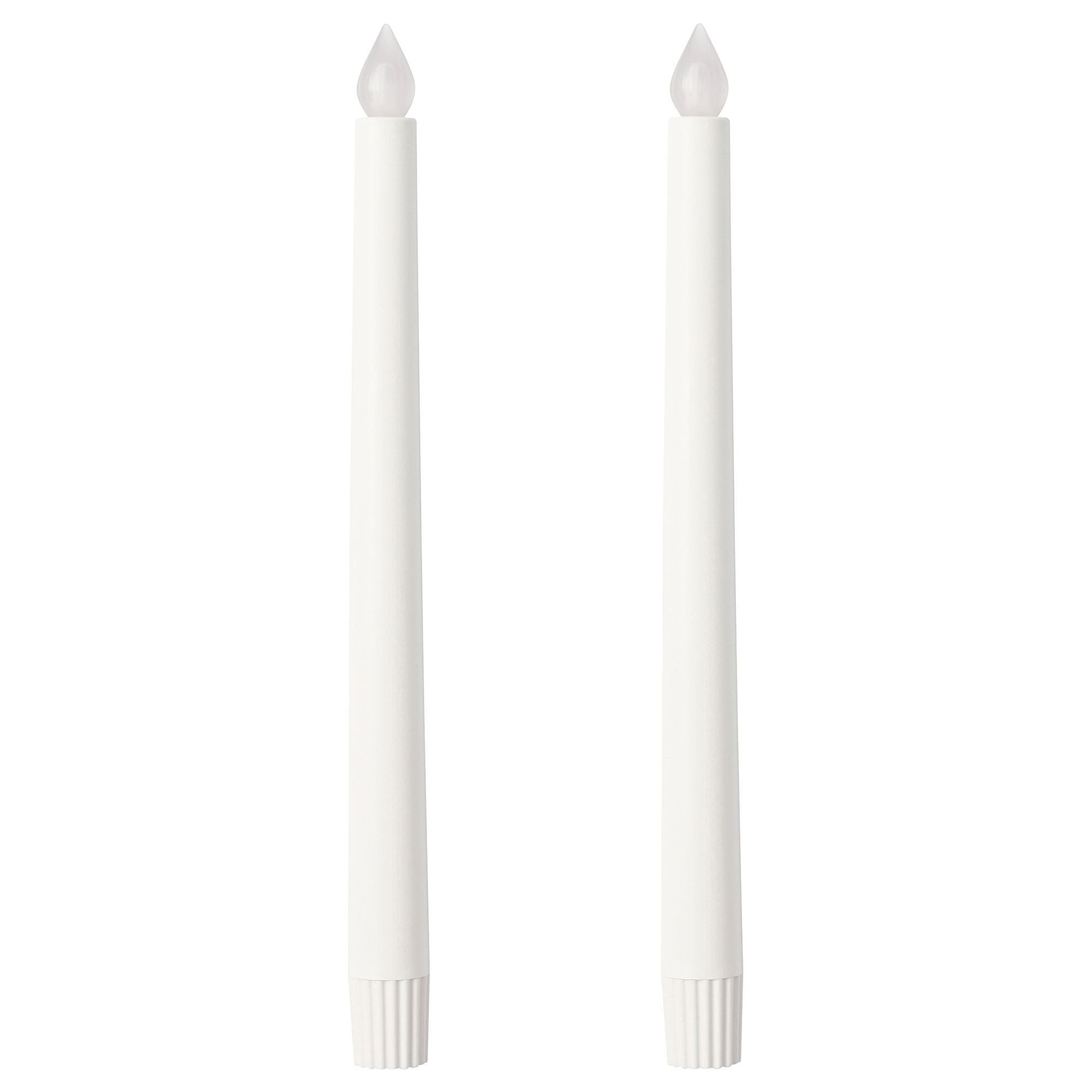 LED'li şamdan mumu, beyaz, 28 cm, 2 adet