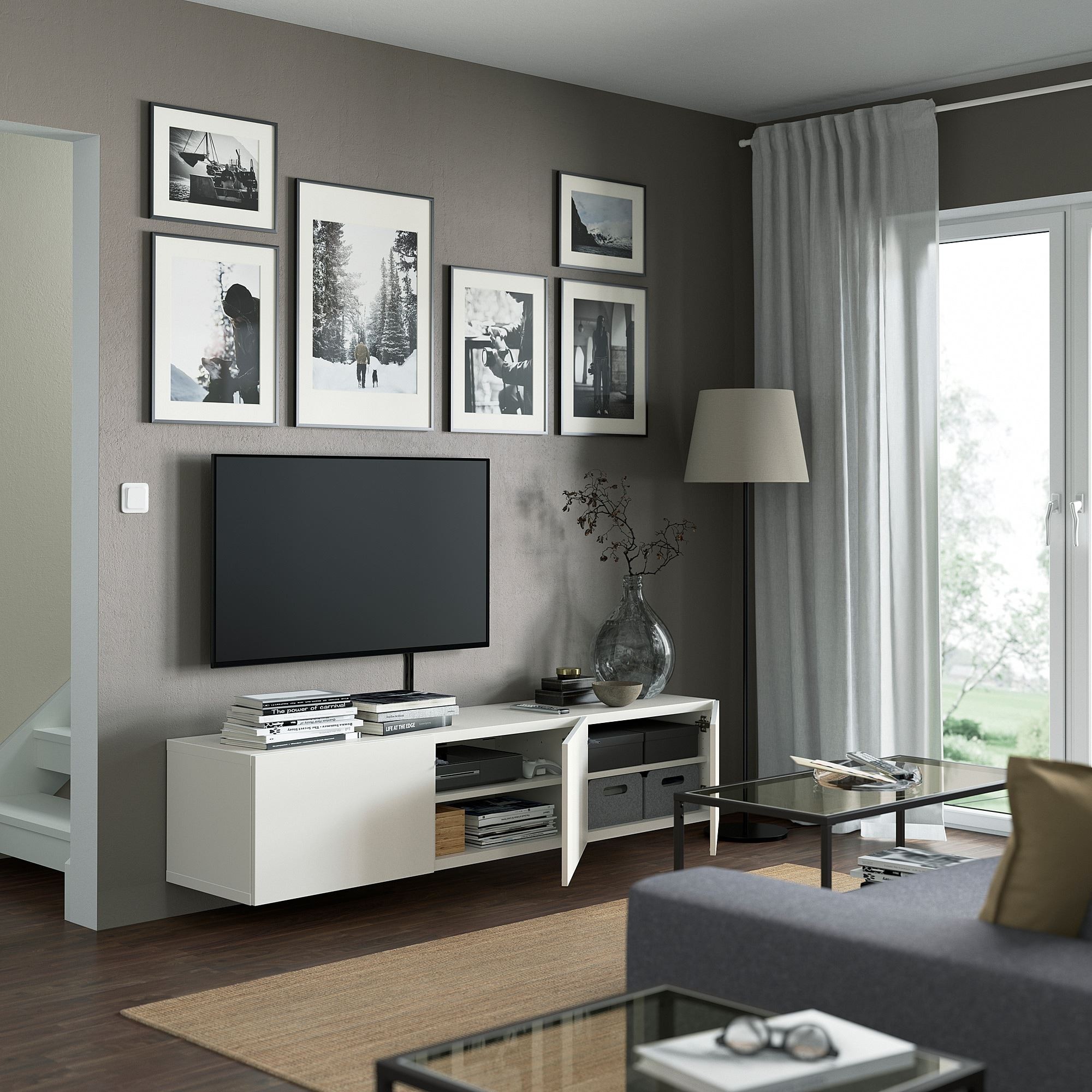 Tv sehpası, beyaz, 180x42x38 cm, LAPPVIKEN