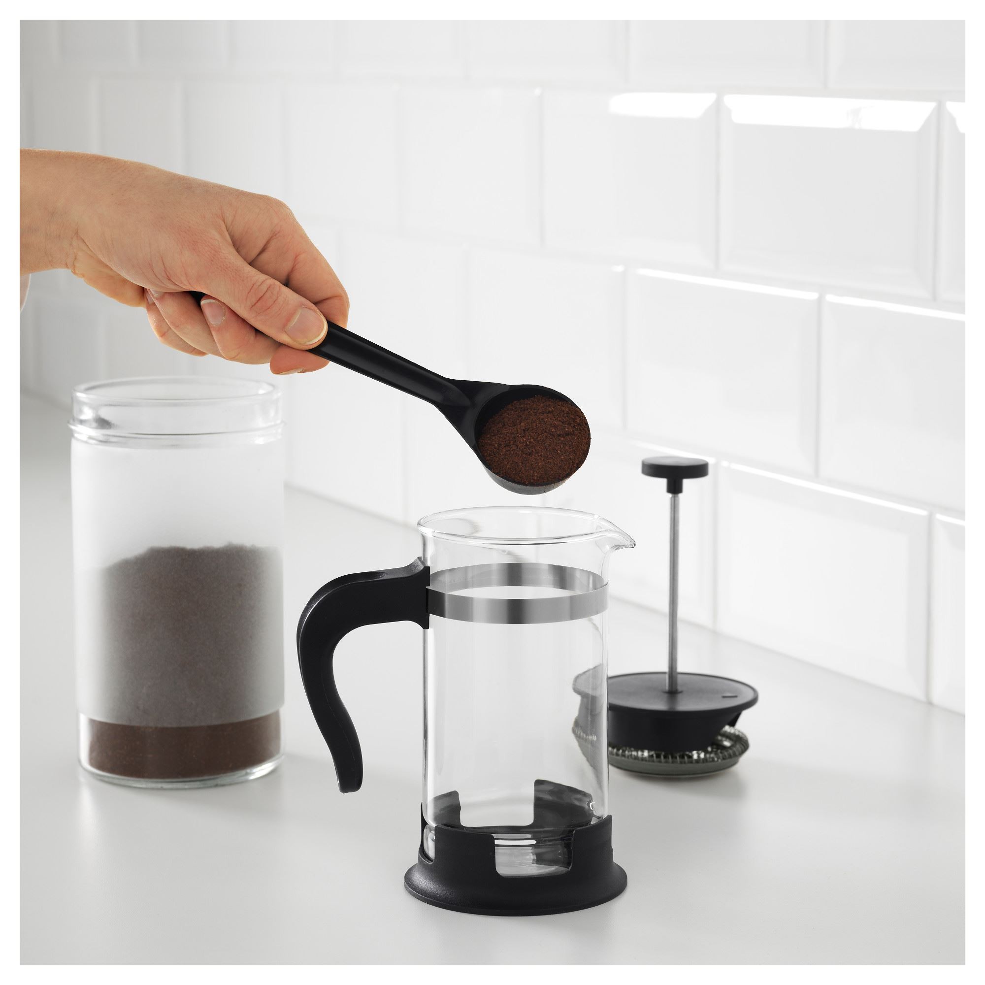 French press, paslanmaz çelik-siyah, 0,4 lt