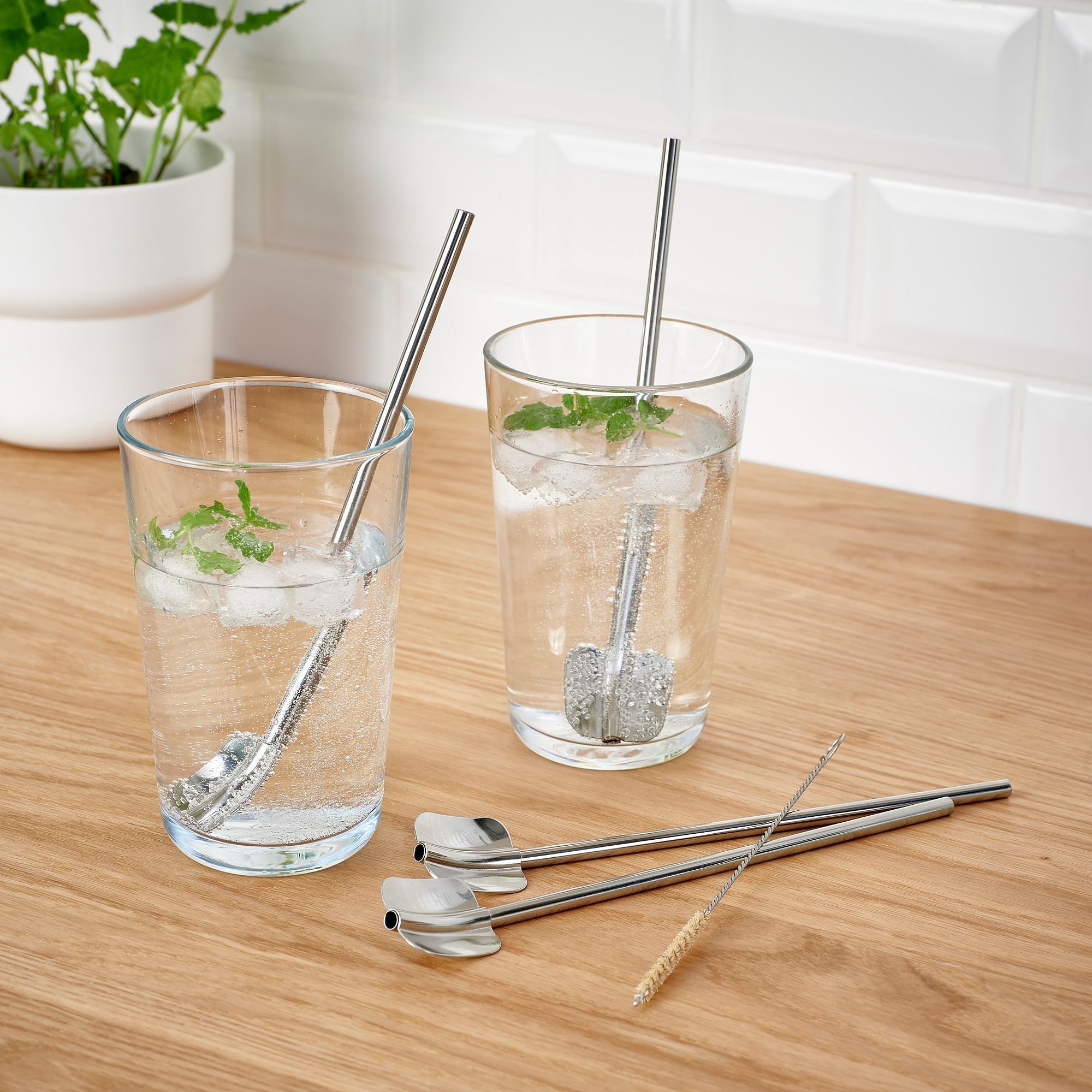 Kaşık-pipet, paslanmaz çelik, 5 parça