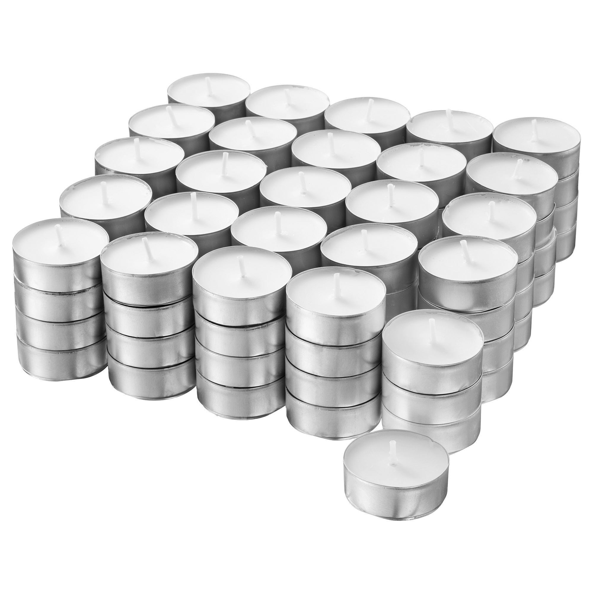 Tealight mum, beyaz, 4 saat, 100 adet