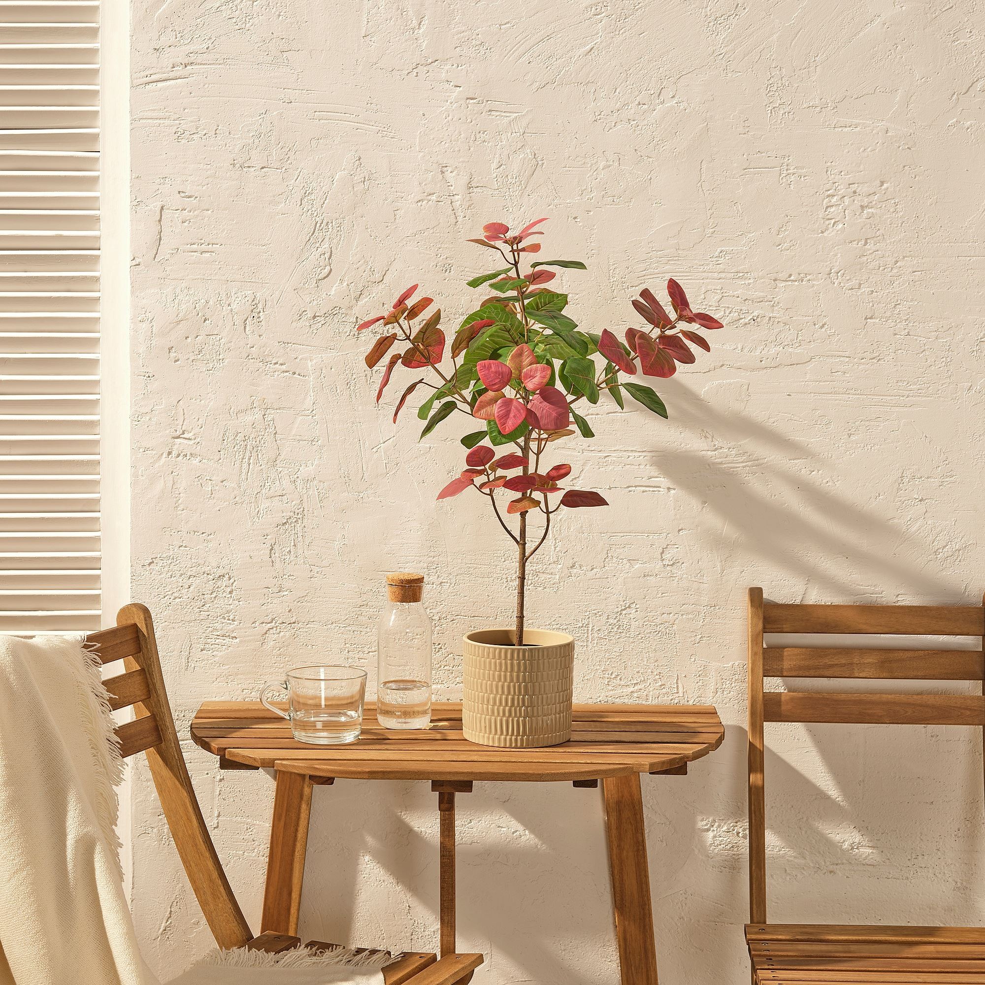 Yapay bitki, pembe-yeşil, 12 cm, duman ağacı