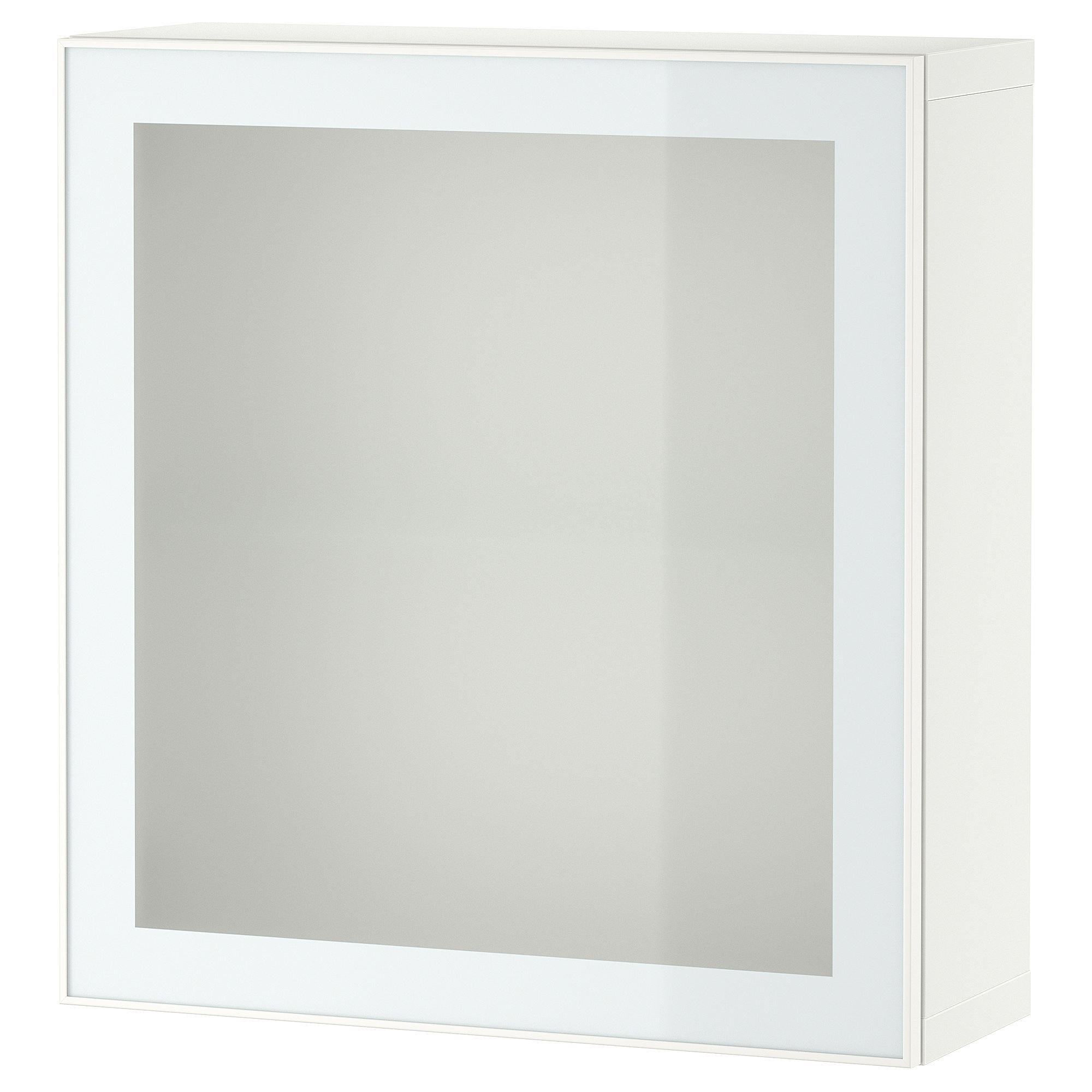 Raf ünitesi, beyaz-buzlu cam, 60x22x64 cm, GLASSVIK