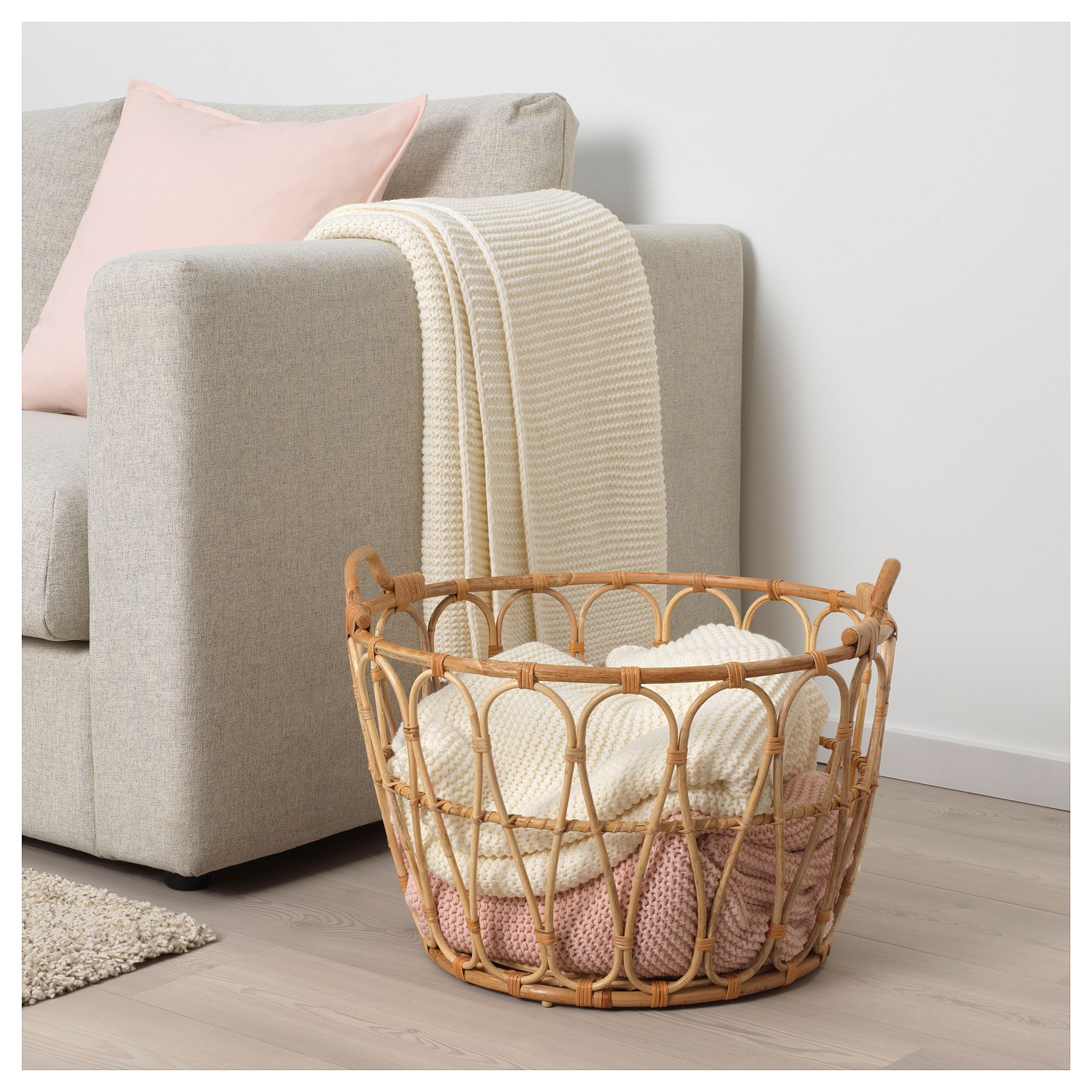 Sepet, rattan, 54x39 cm
