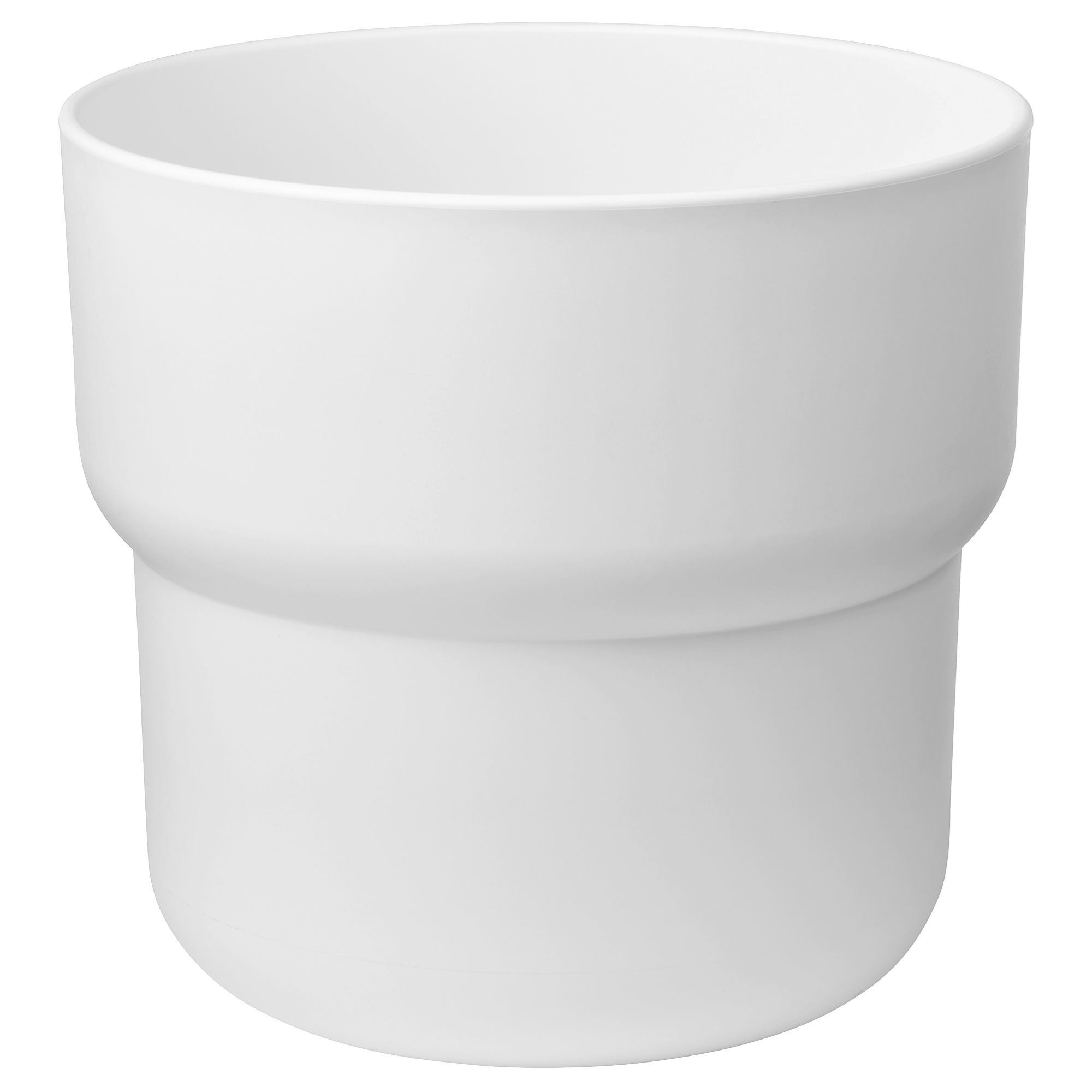Plastik saksı, beyaz, 24 cm