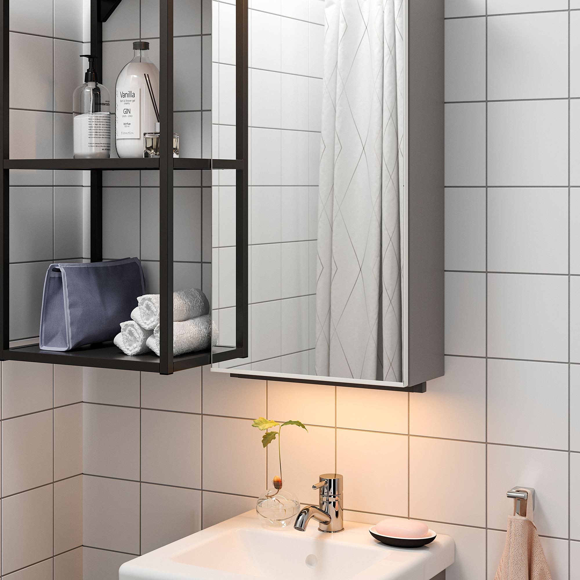 LED'li dolap aydınlatması, antrasit, 40 cm