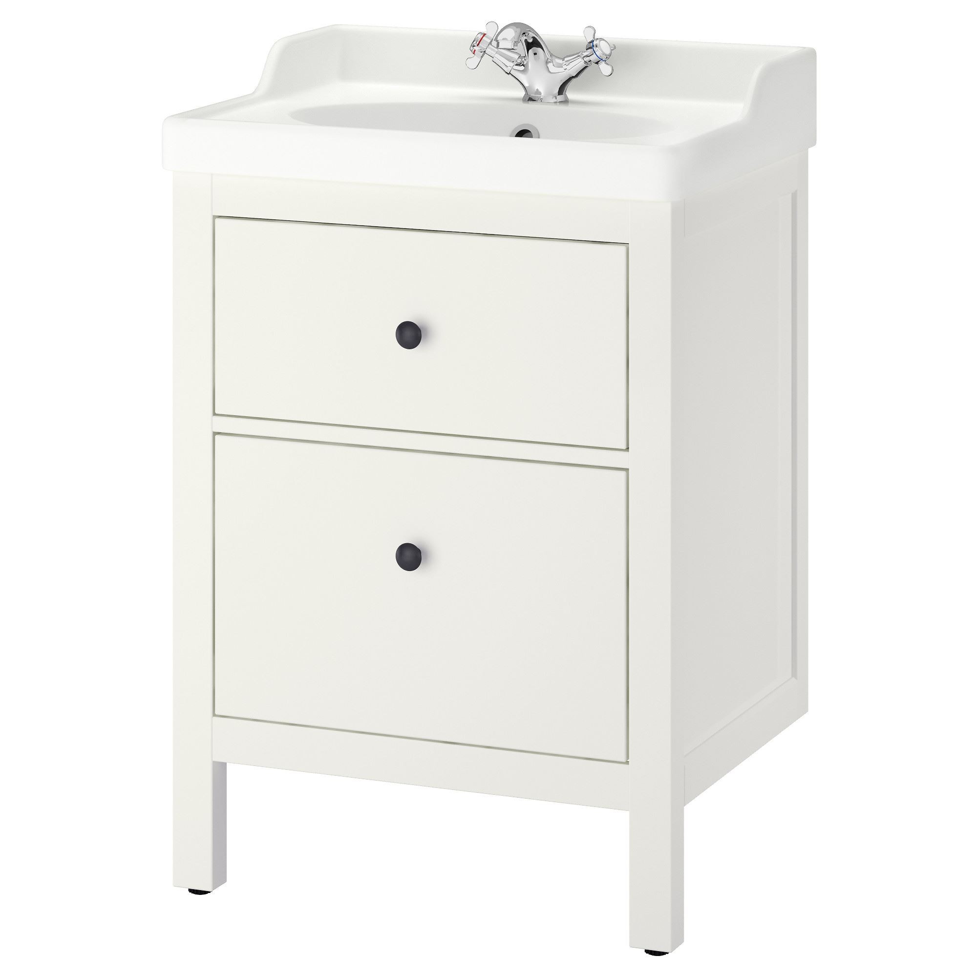 Lavabo dolabı kombinasyonu, beyaz, 60x49x89 cm, Batarya dahil değildir.