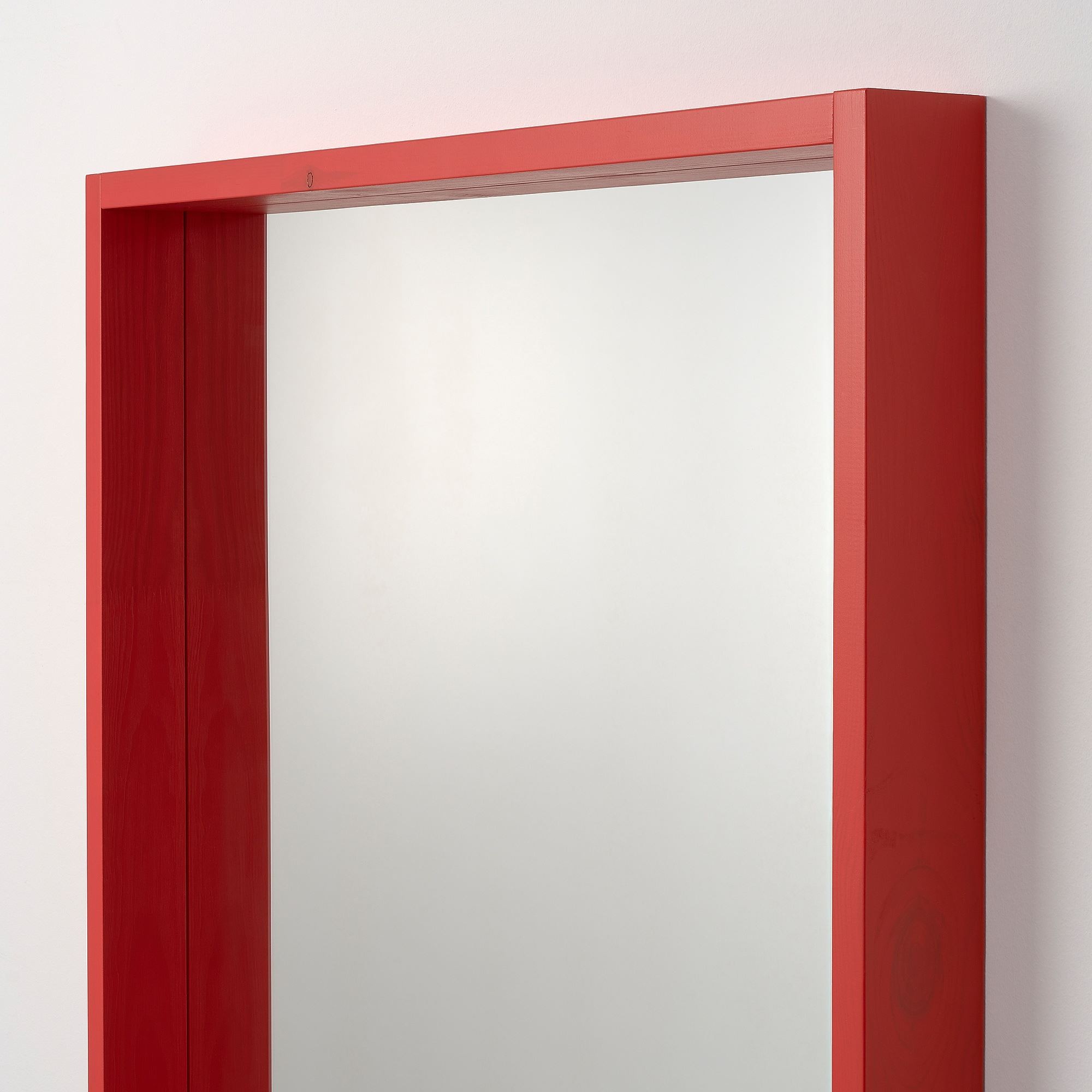 Duvar aynası, kırmızı, 75x75 cm