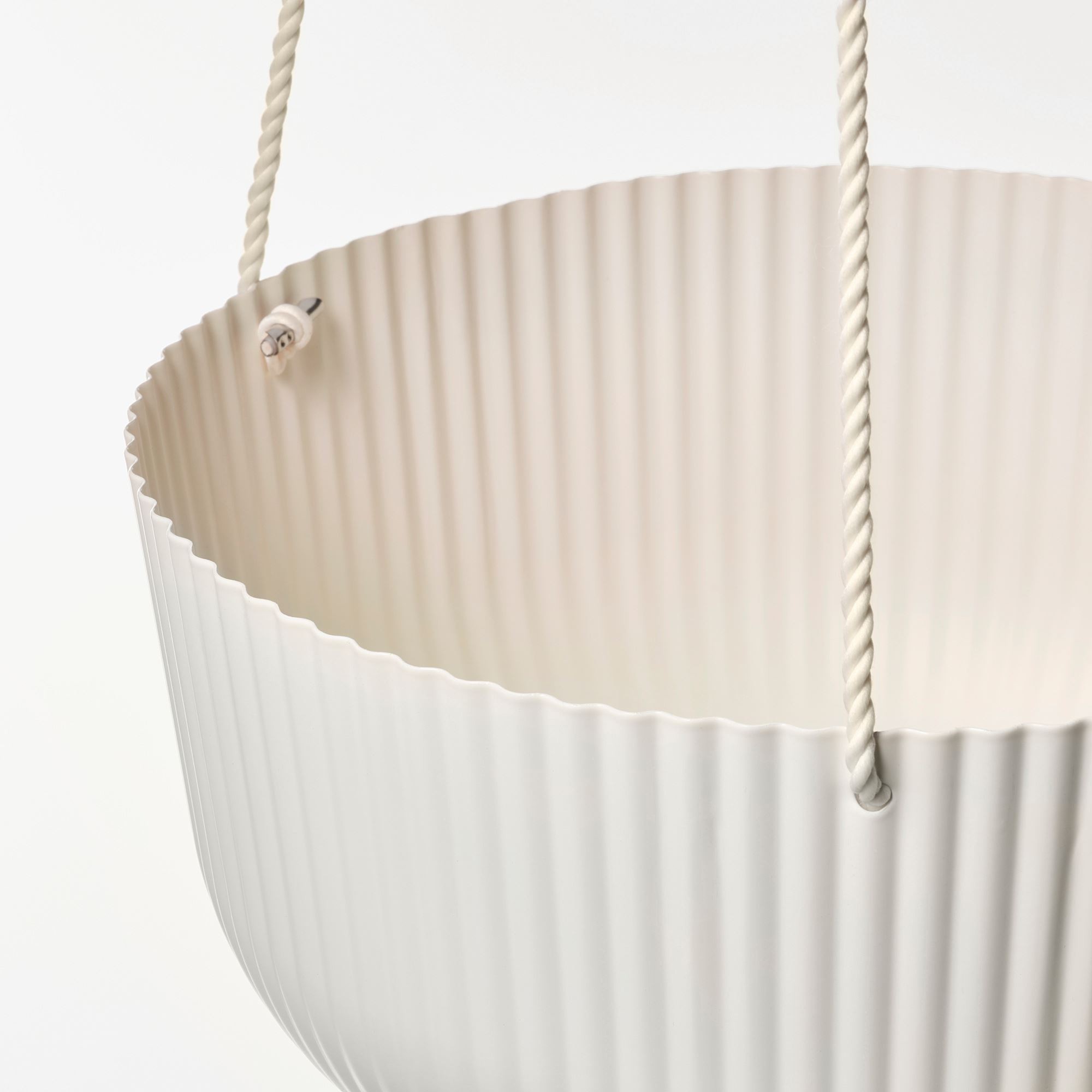 Asma saksı, kırık beyaz, 27 cm
