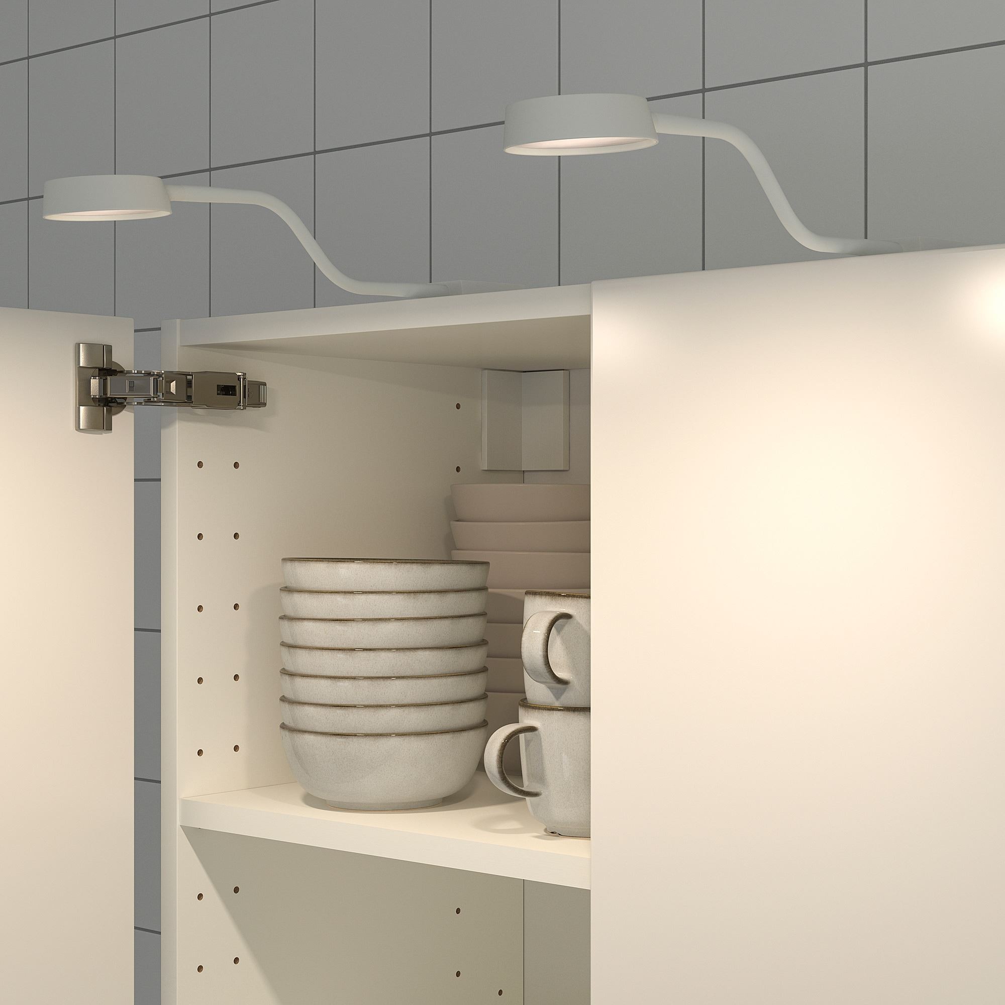 LED'li dolap aydınlatması, beyaz, 120 lm