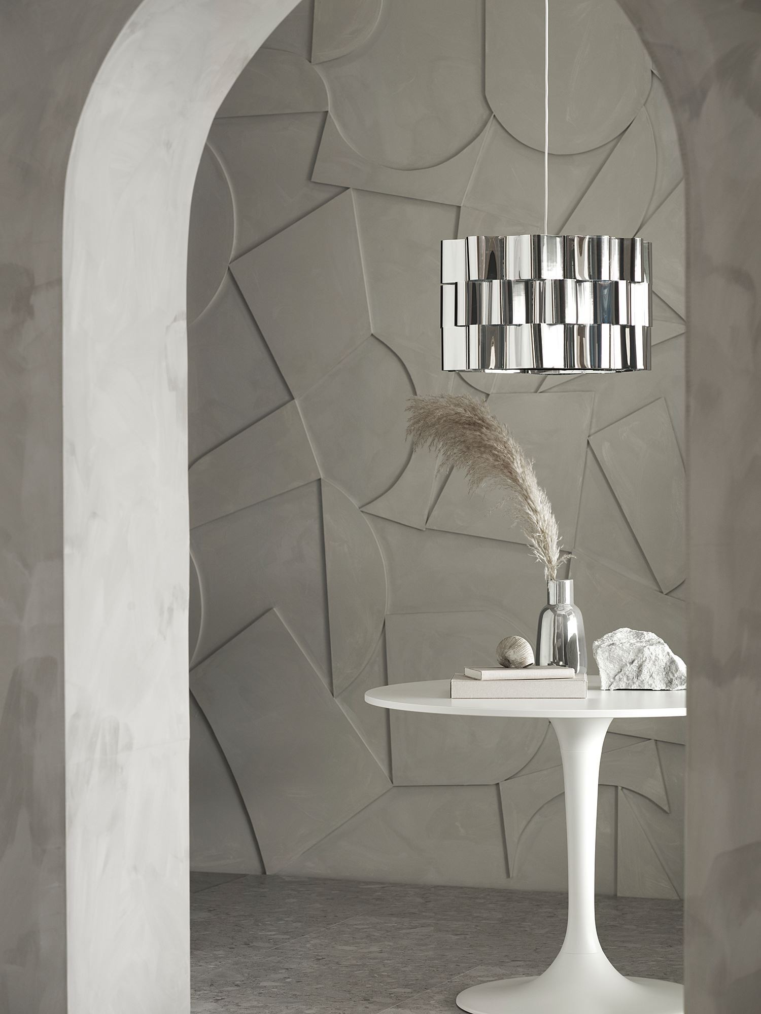 Sarkıt lamba, krom görünümlü-beyaz, 51 cm