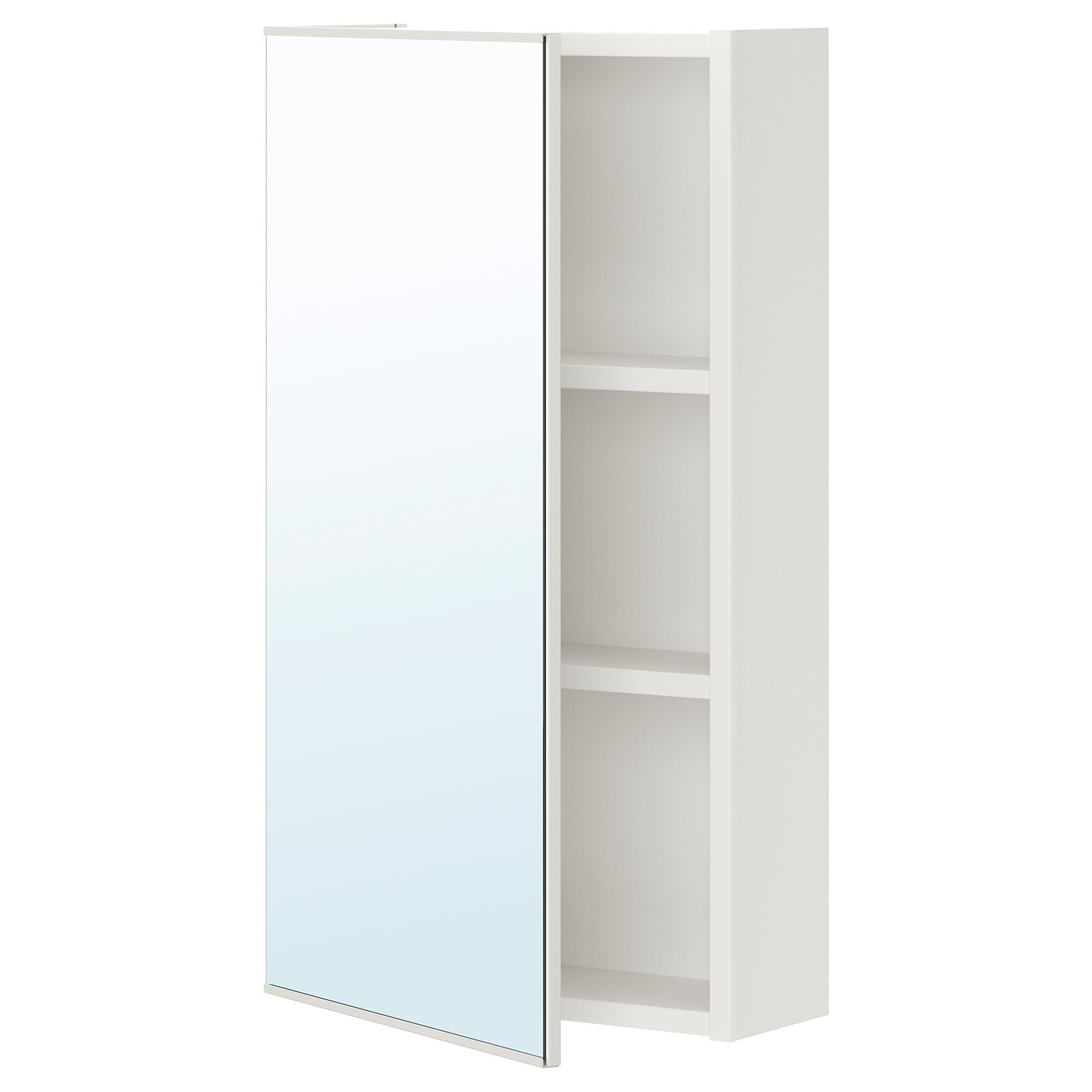 Banyo duvar dolabı, beyaz, 40x15x75 cm, 1 ayna kapaklı