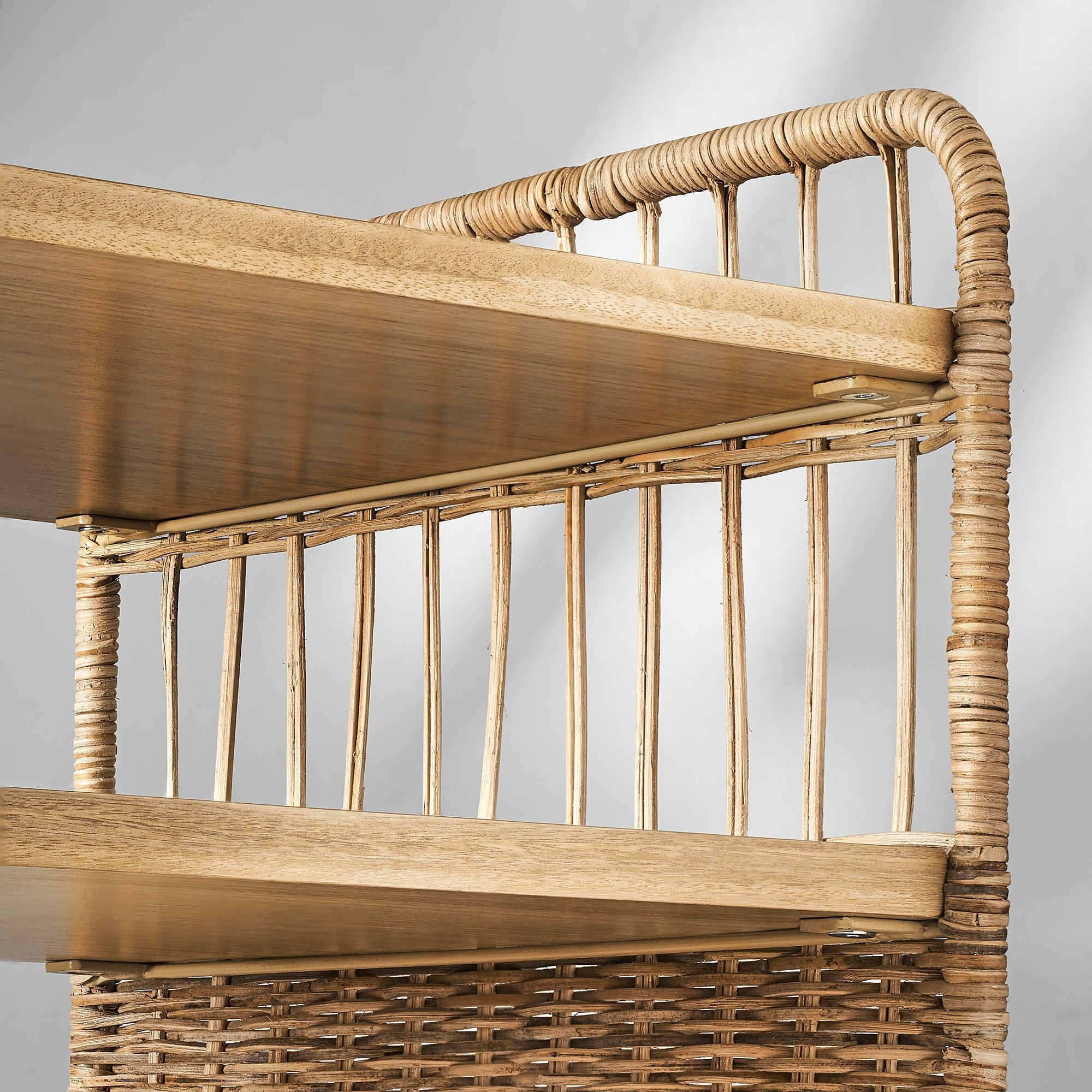 Yan sehpa, rattan, 37x53 cm