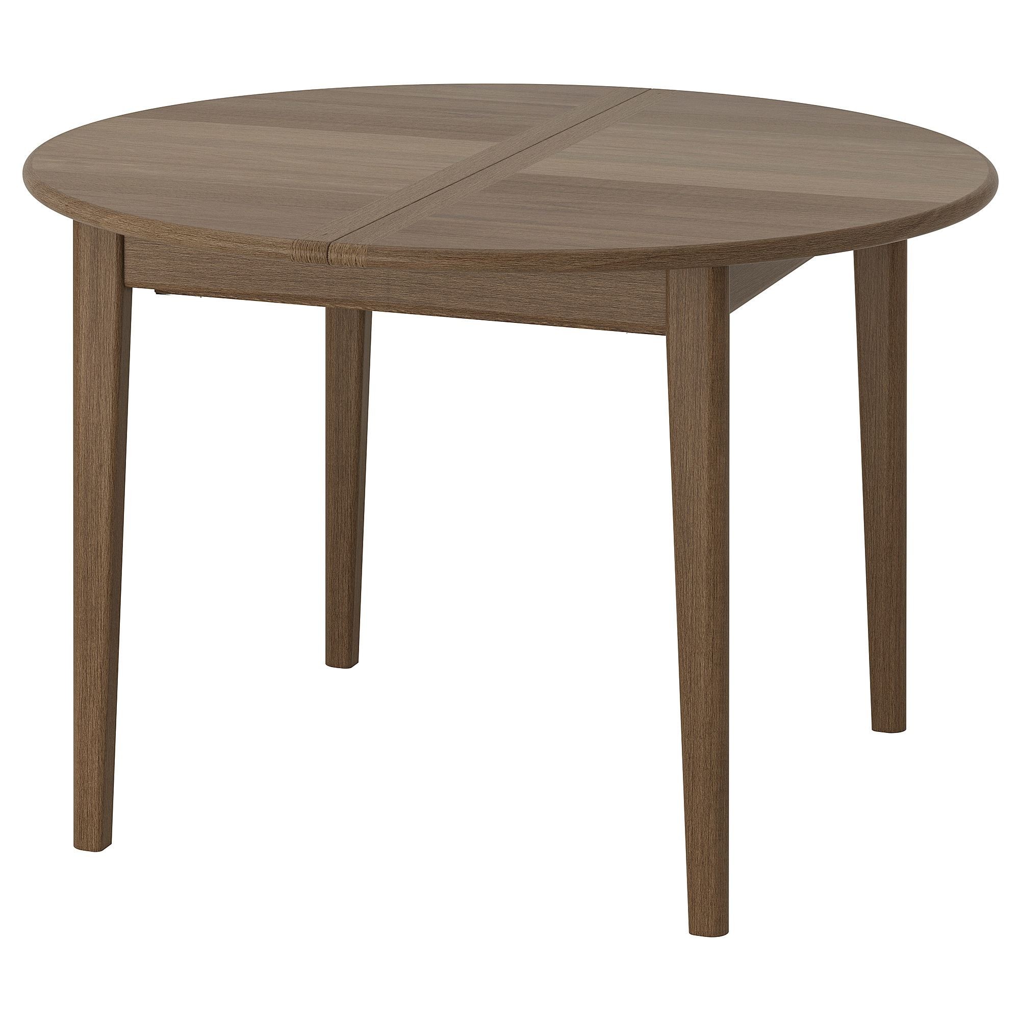 Yuvarlak yemek masası, kahverengi kayın, 4-6 kişilik, açılabilir, 115/170 cm