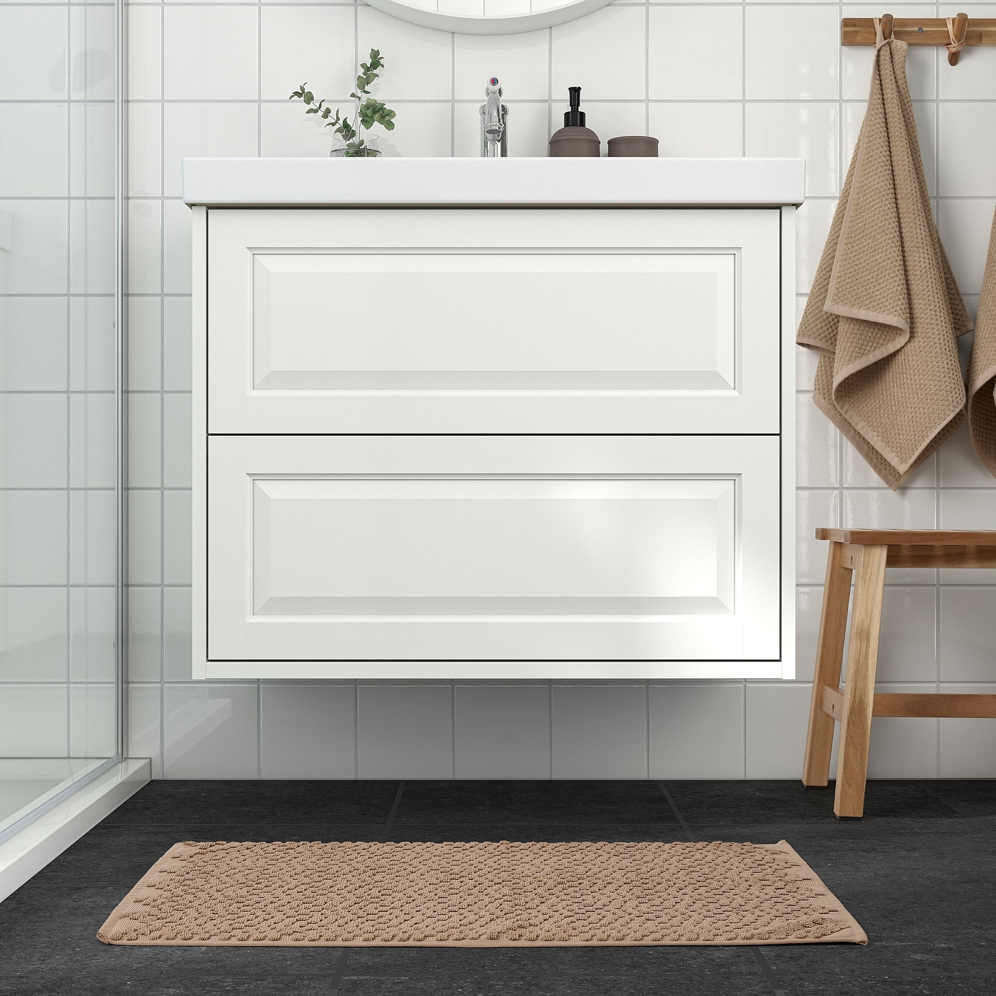 Banyo paspası, bej, 50x80 cm