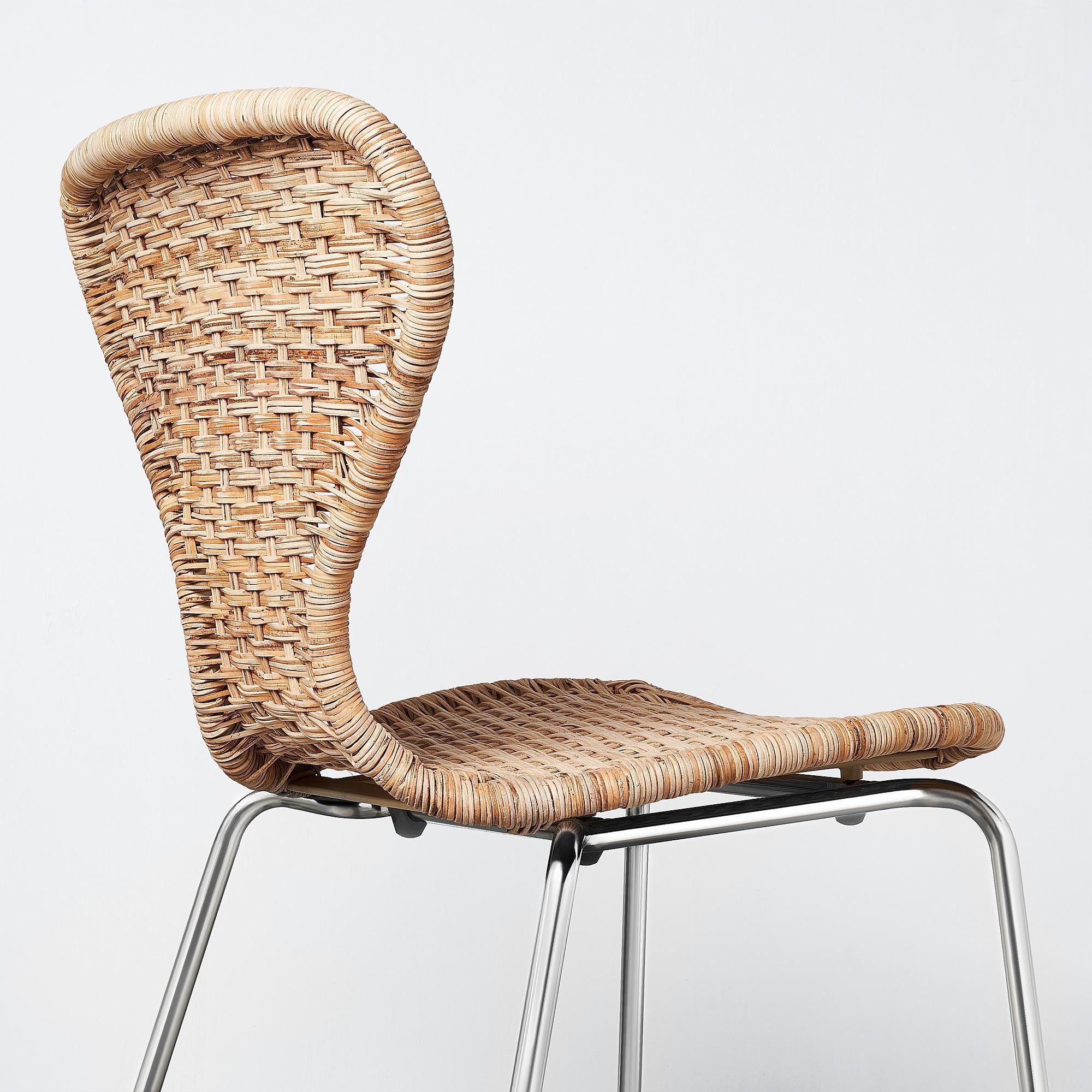 Sandalye, rattan-krom kaplama
